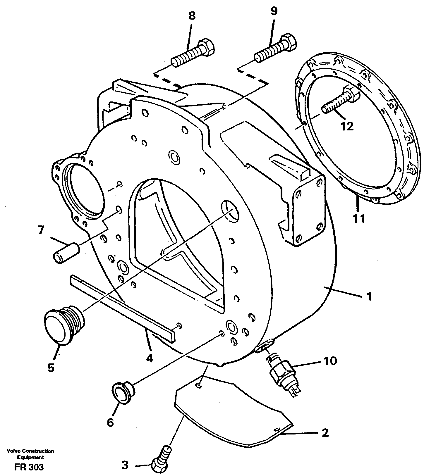 Flywheel housing — volvo parts diagram