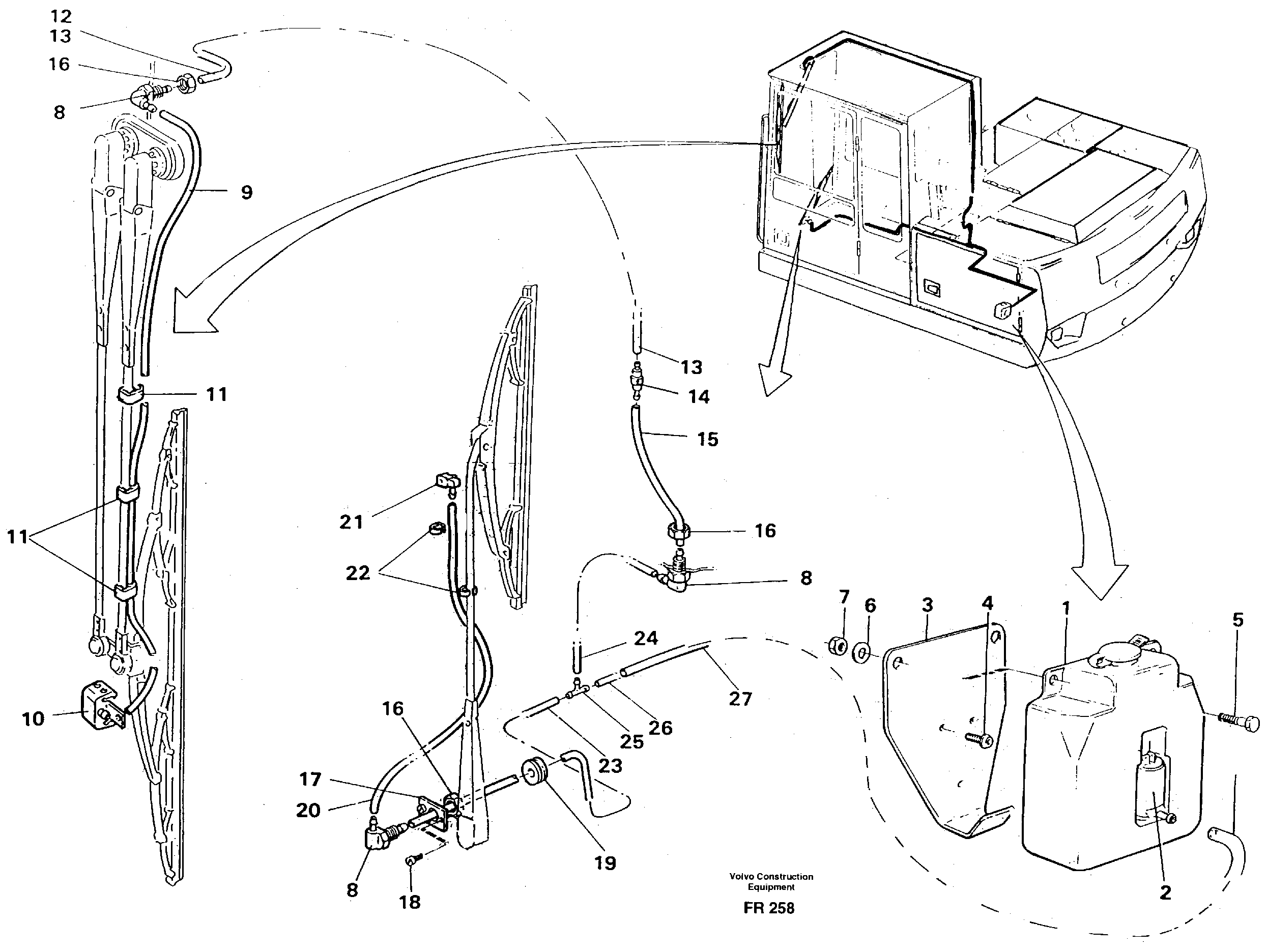 Windshield washer — volvo parts diagram