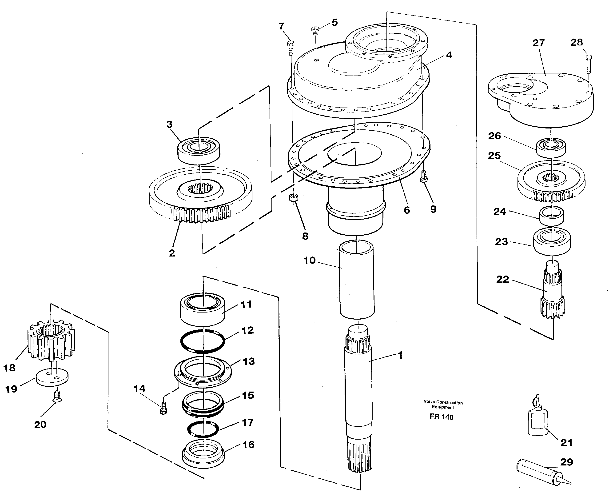 Swing gearbox — volvo parts diagram