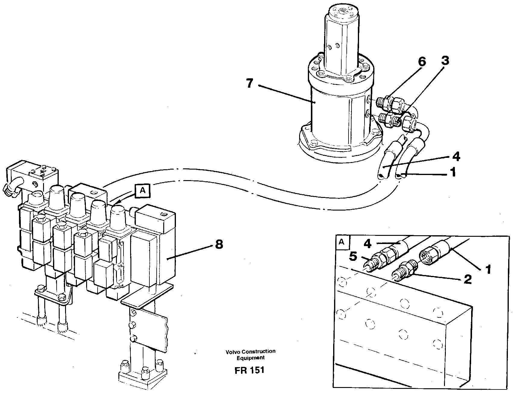 Hydraulic system, transport in uppercarrige — volvo parts diagram