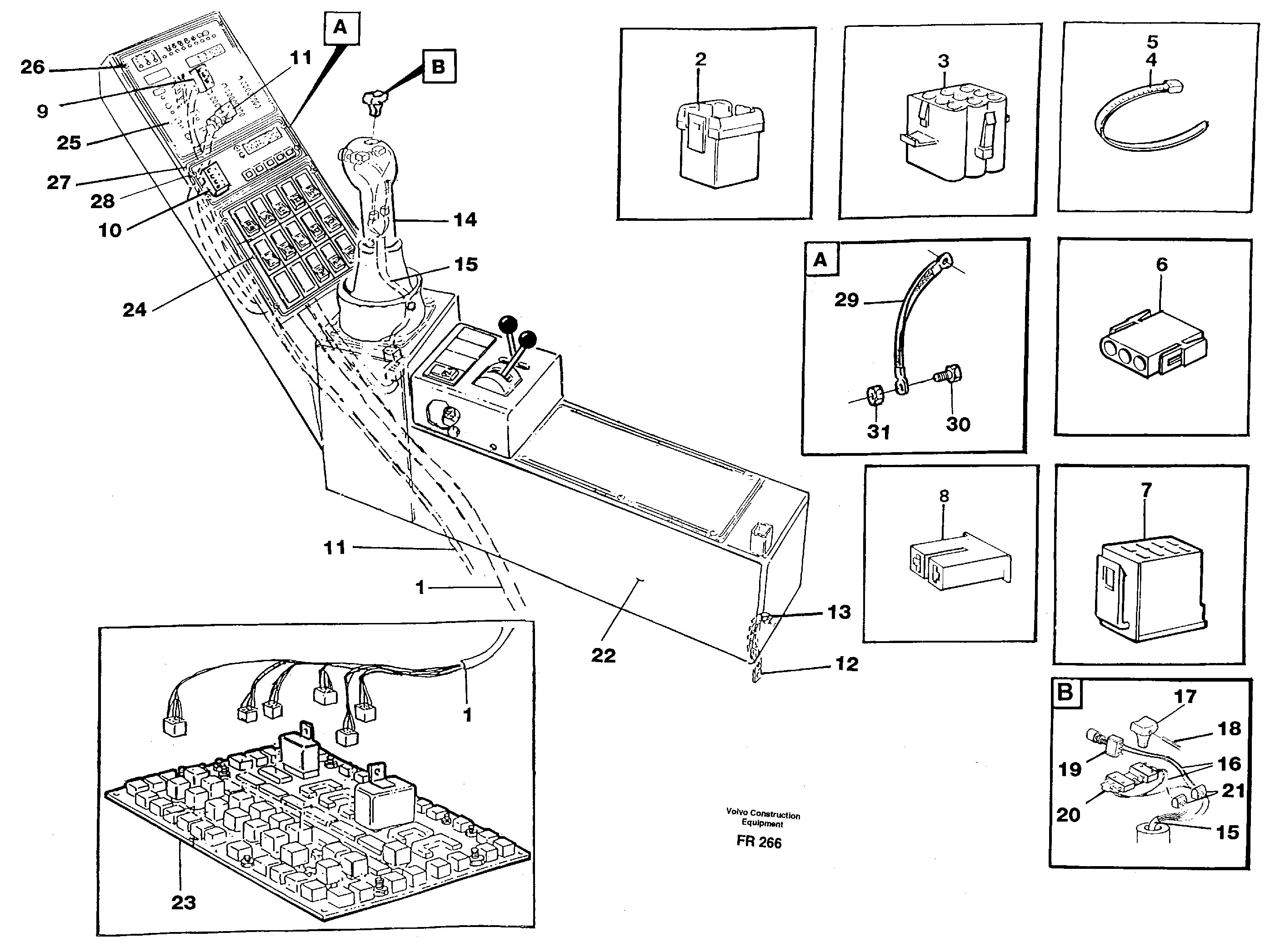 Cable harness, side panel, right — volvo parts diagram