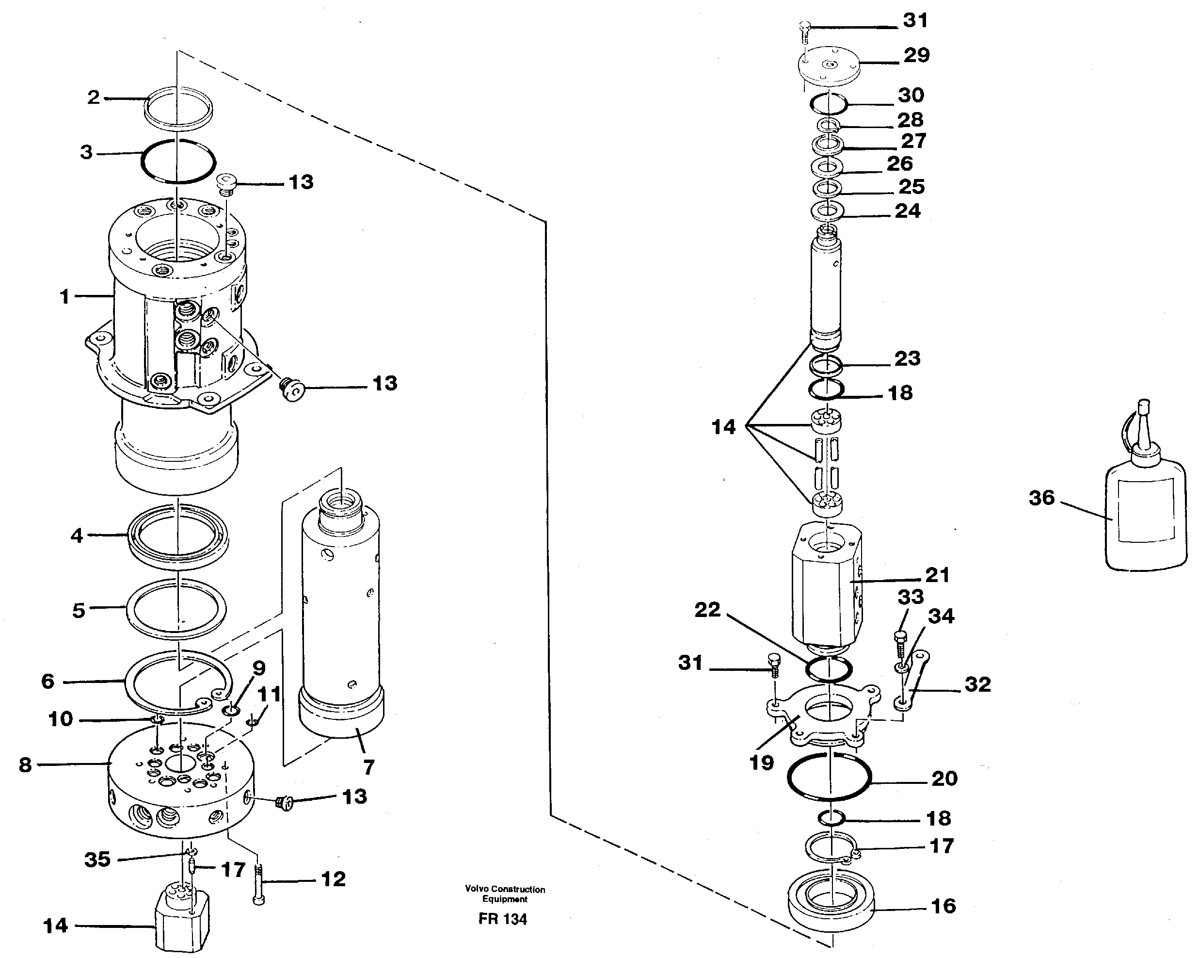 Turning joint — volvo parts diagram