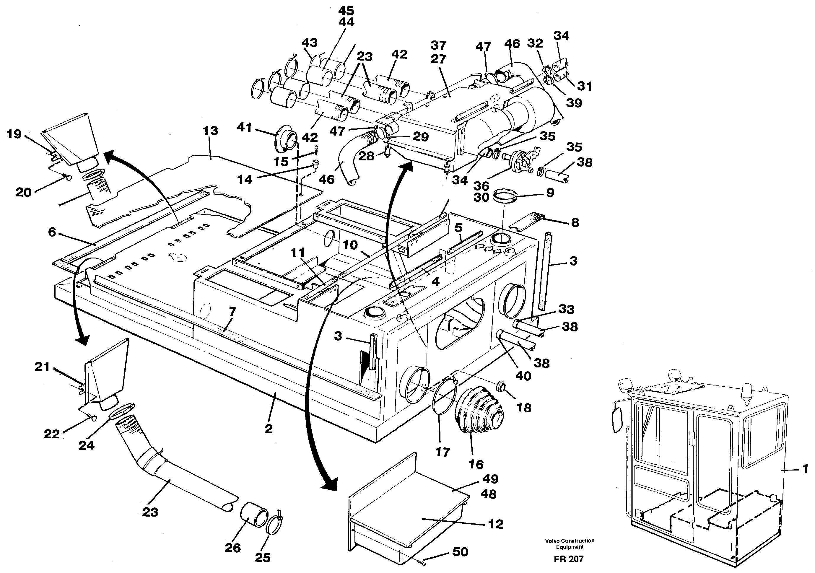 Drivers cab and cabin floor — volvo parts diagram