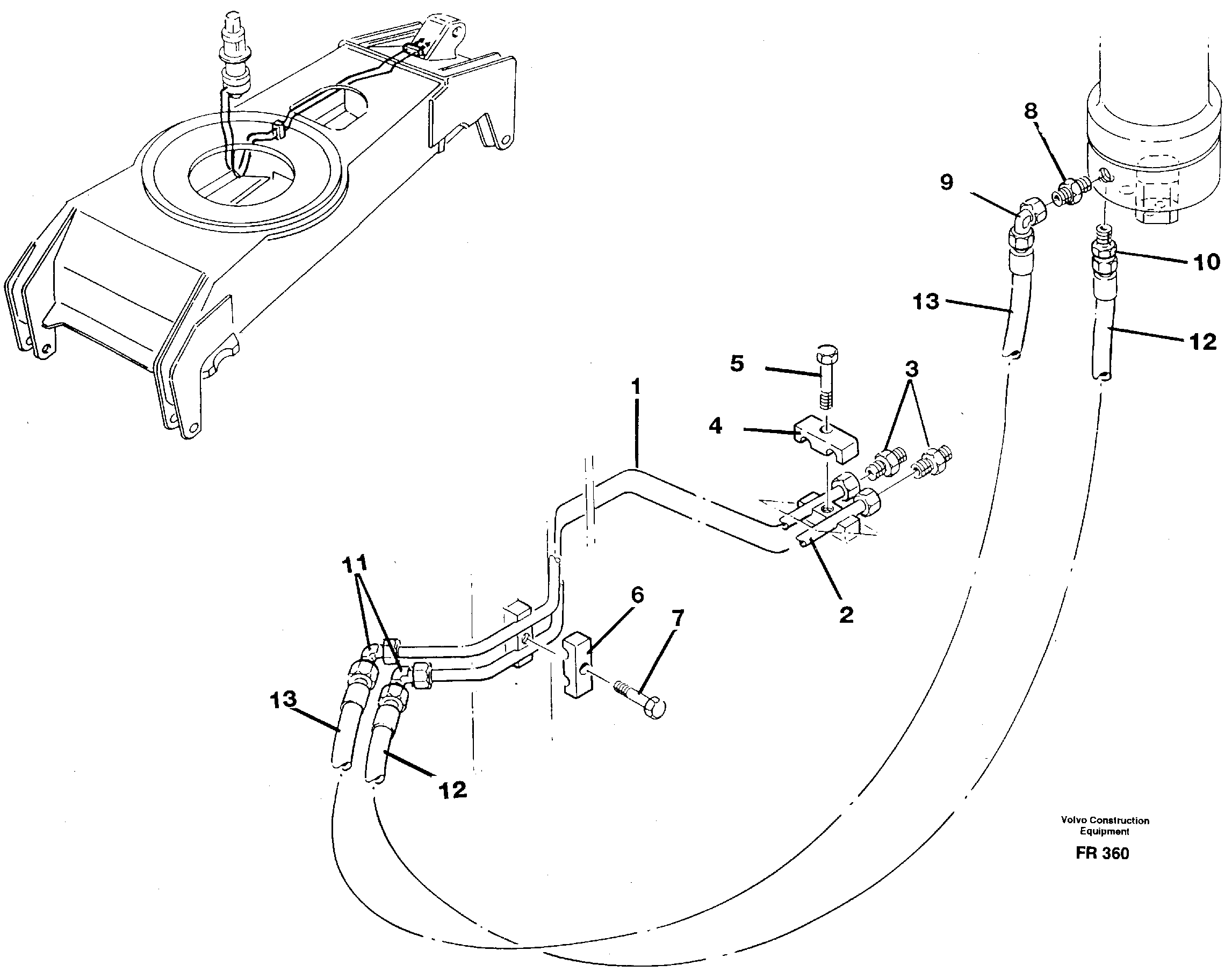 Hydraulic system, dozer blade front  14253478 — volvo parts diagram