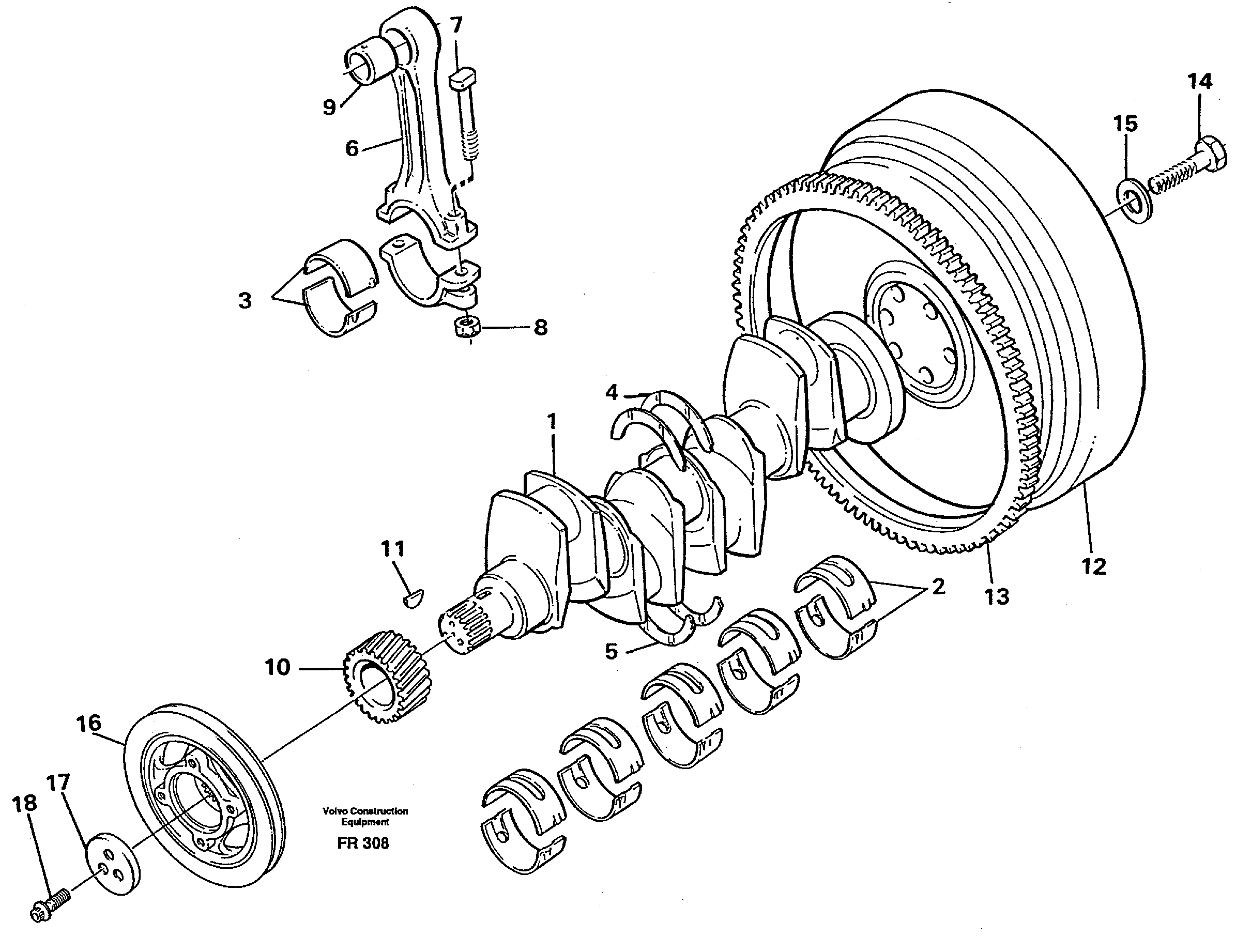 Crankshaft and related parts — volvo parts diagram