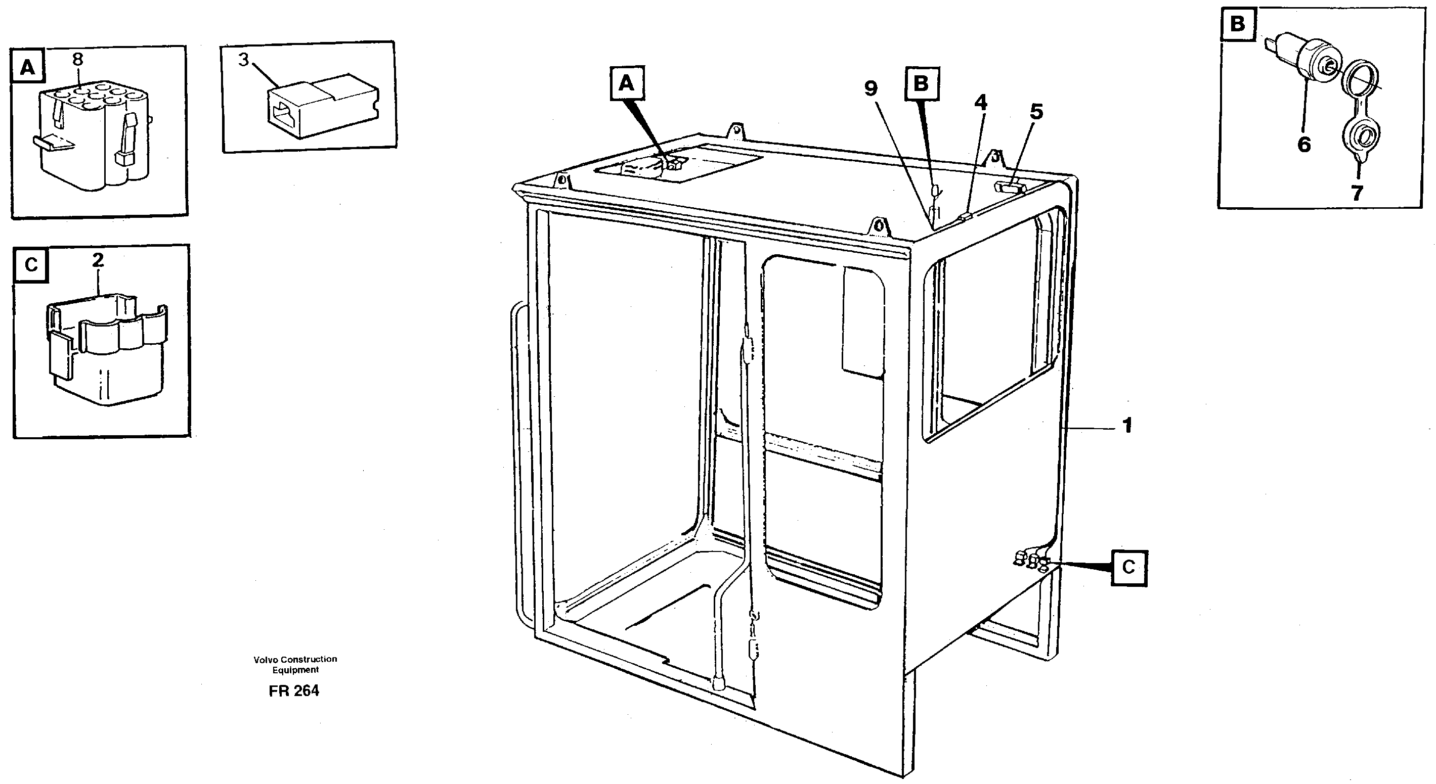 Cable harnesses, cab — volvo parts diagram