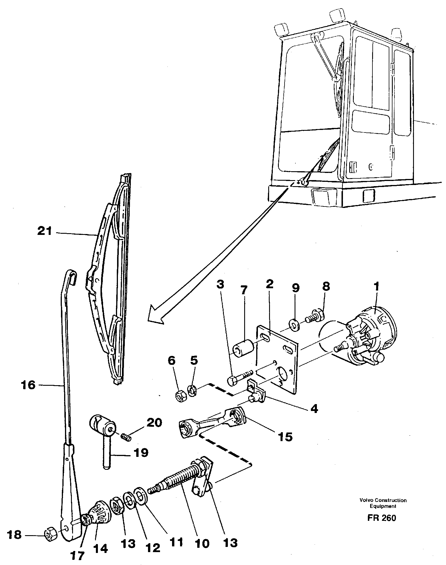 Windscreen wiper, lower — volvo parts diagram