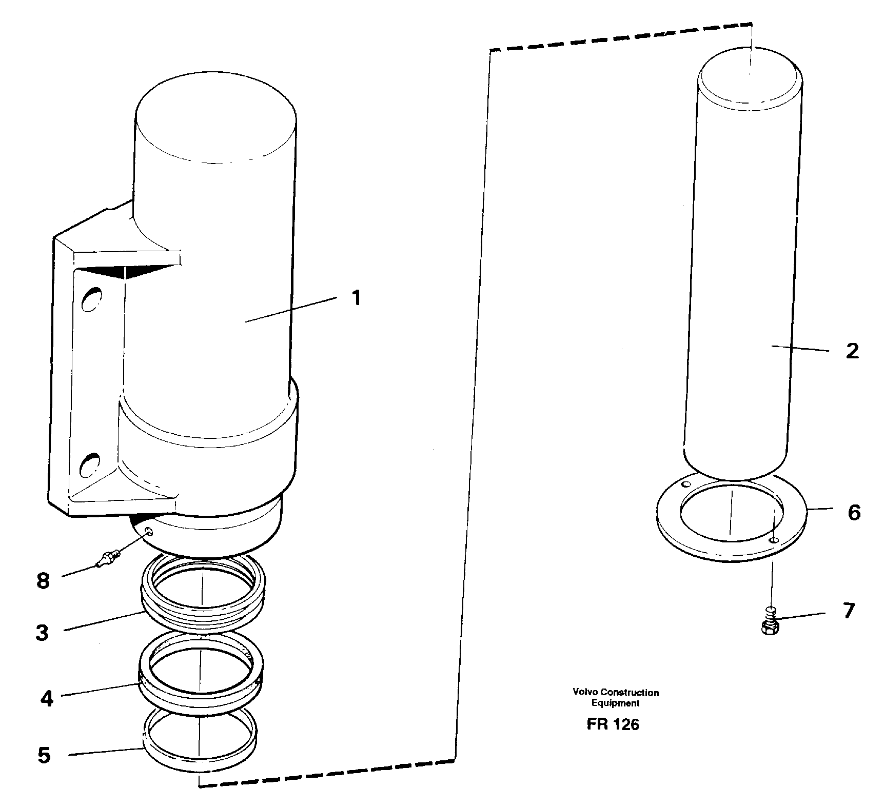 Axle locking cylinder — volvo parts diagram