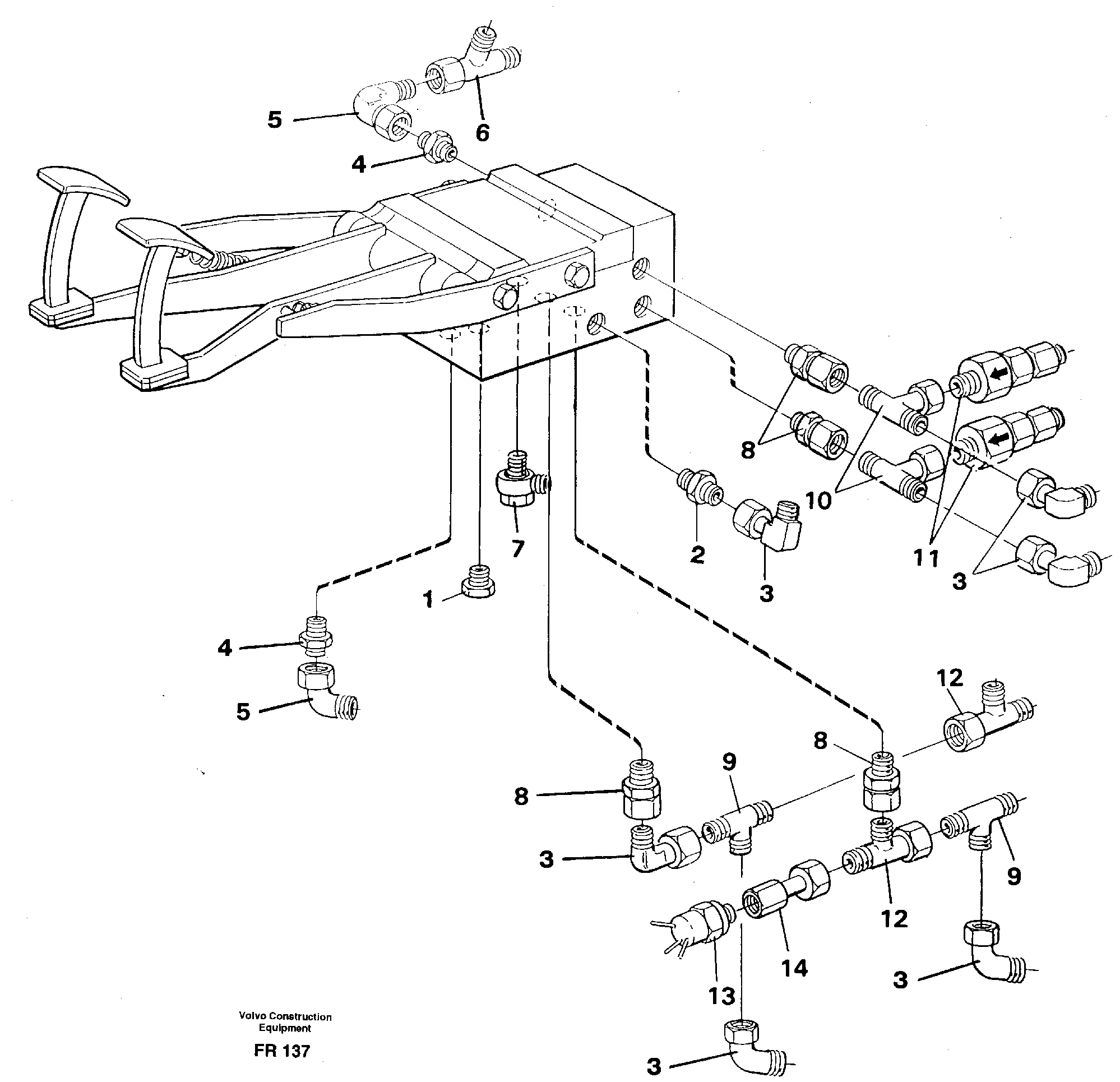 Pedal valve with connections — volvo parts diagram