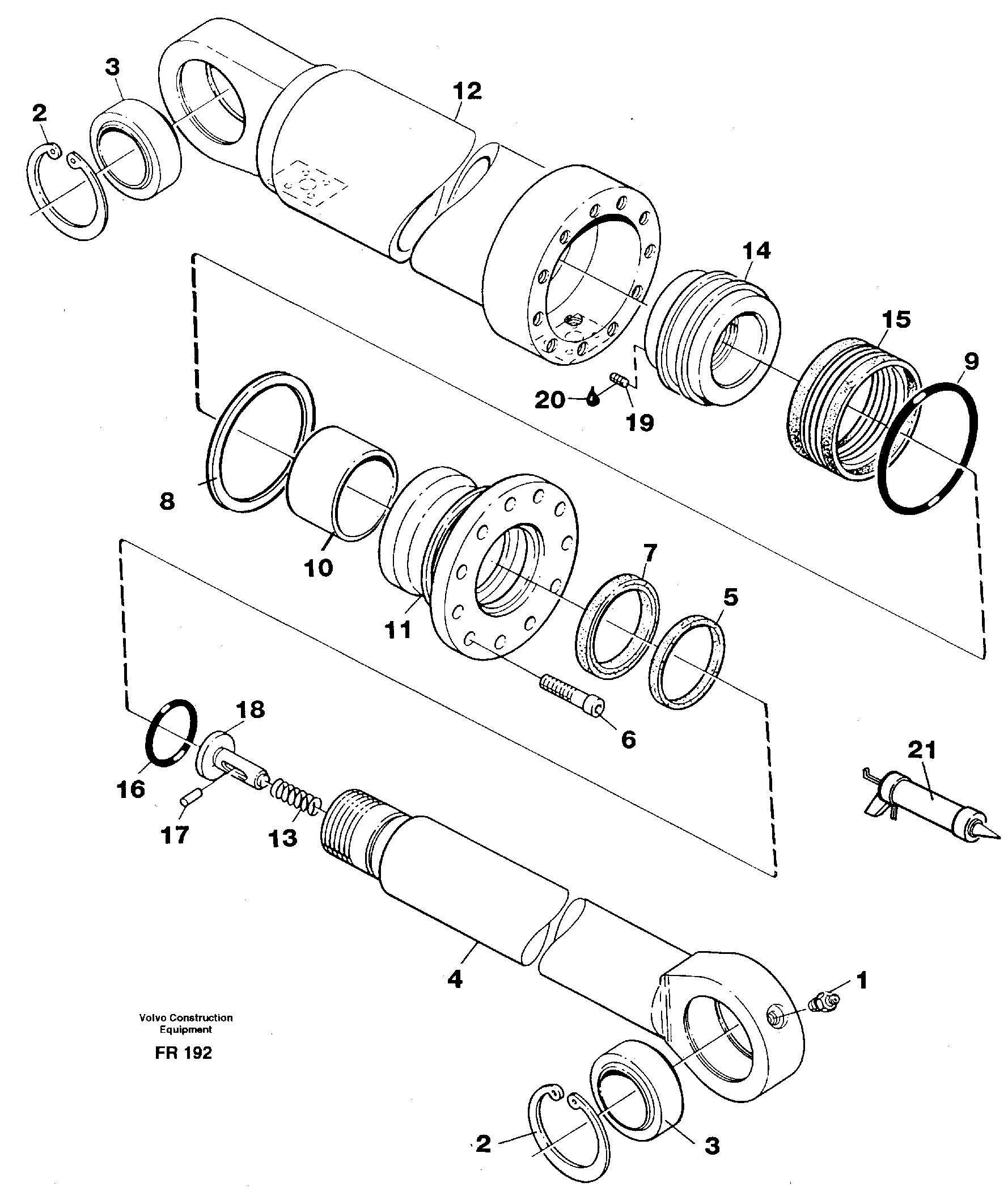 Hydraulic cylinder — volvo parts diagram