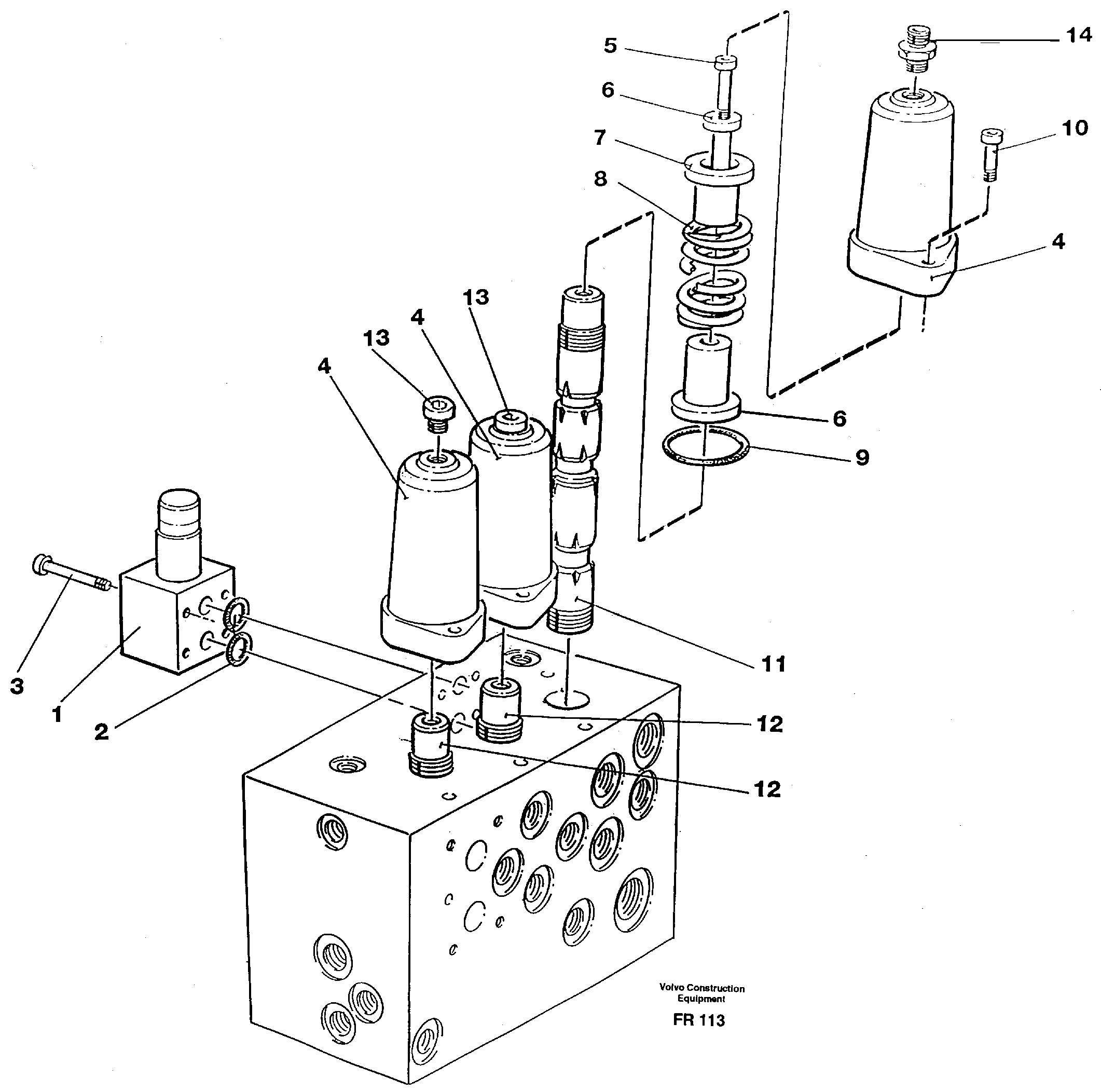 Slew valve assembly valve — volvo parts diagram