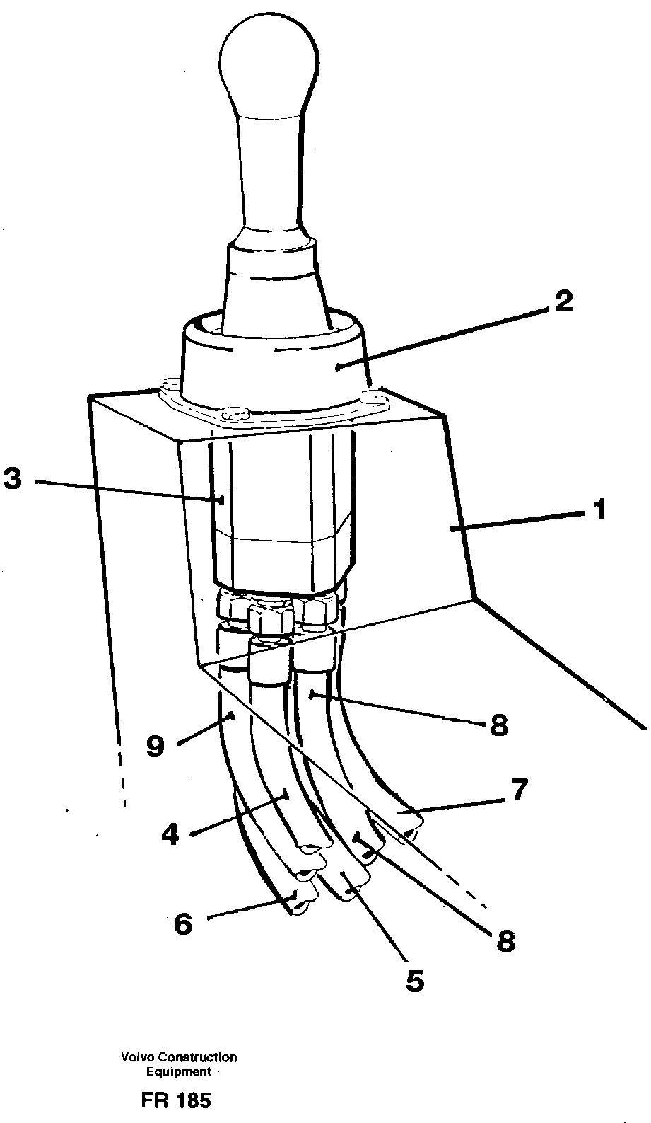 Joy stick, Lh incl. hoses and fittings — volvo parts diagram