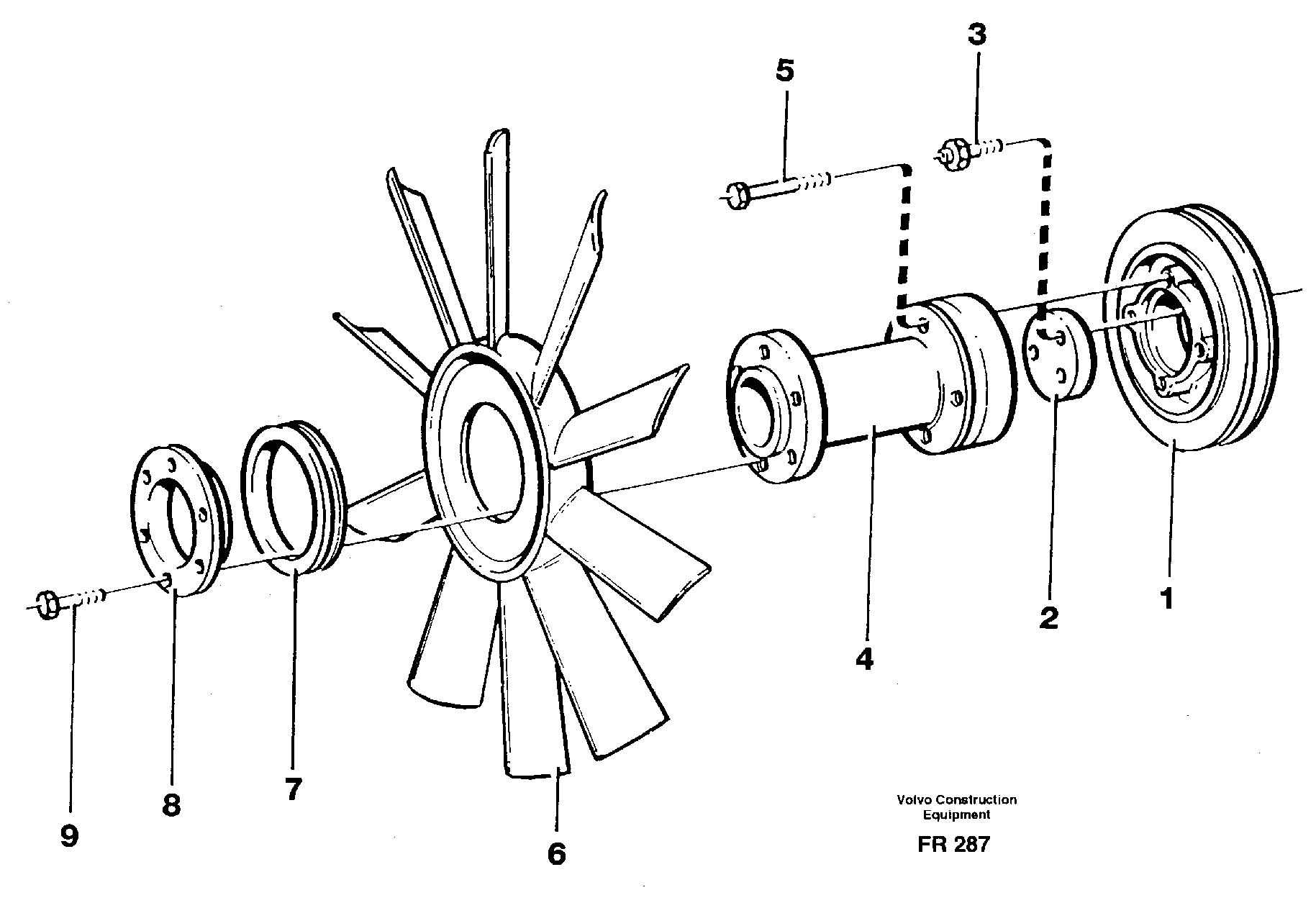 Fan and installation components — volvo parts diagram