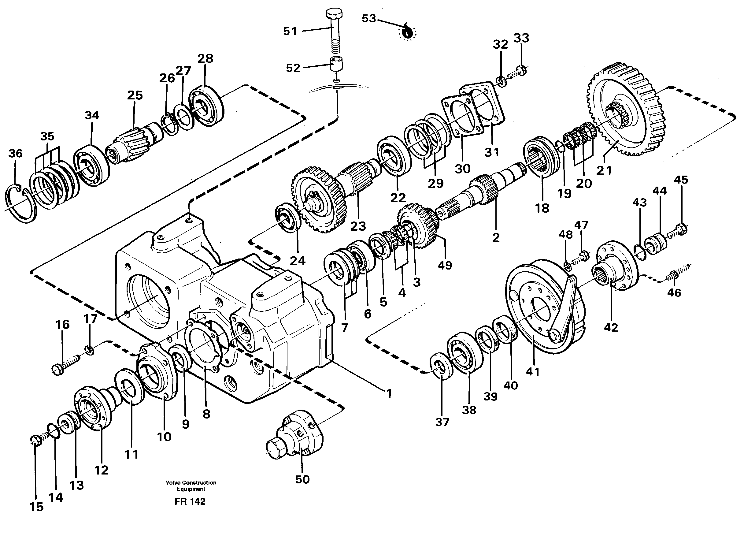 Gear box, drive gear and shafts — volvo parts diagram