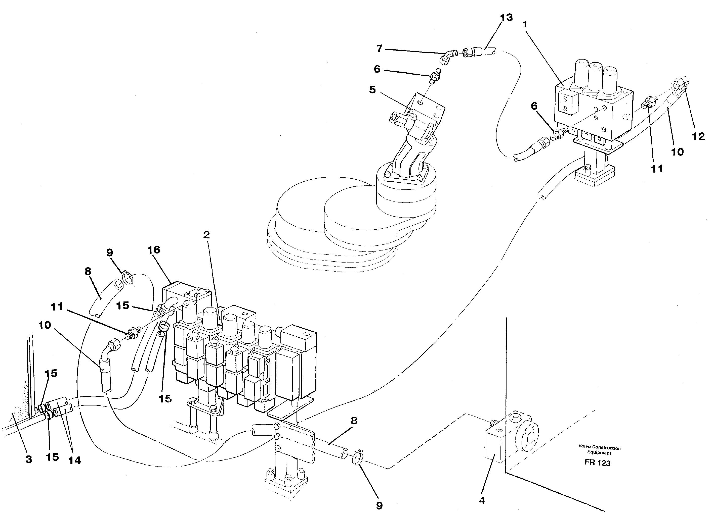 Hydraulic system, return lines — volvo parts diagram