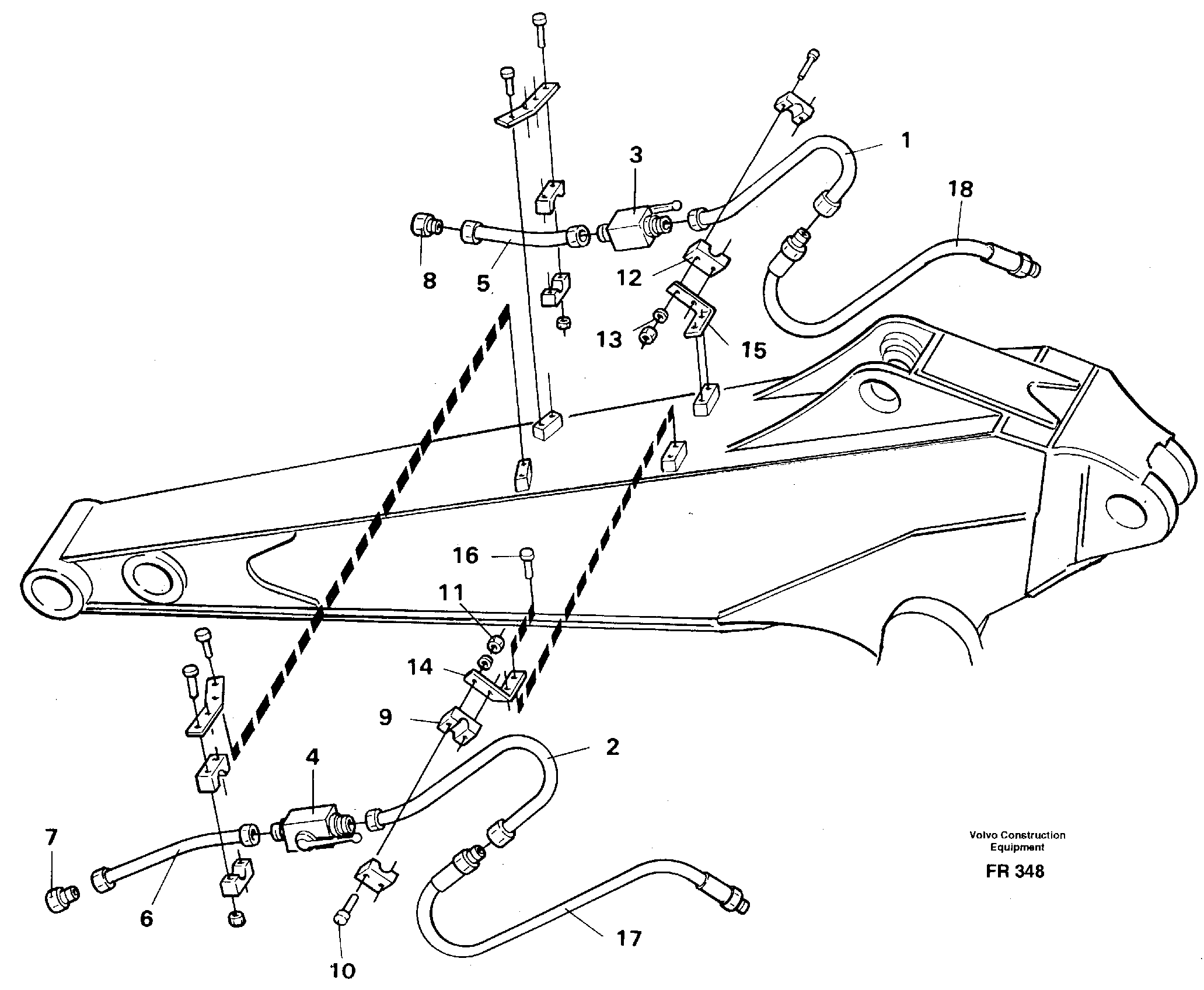 Hammer equipment, dipper arm 1.90m/2.40m incl. shut-off cocks  14253420  14253109 — volvo parts diagram