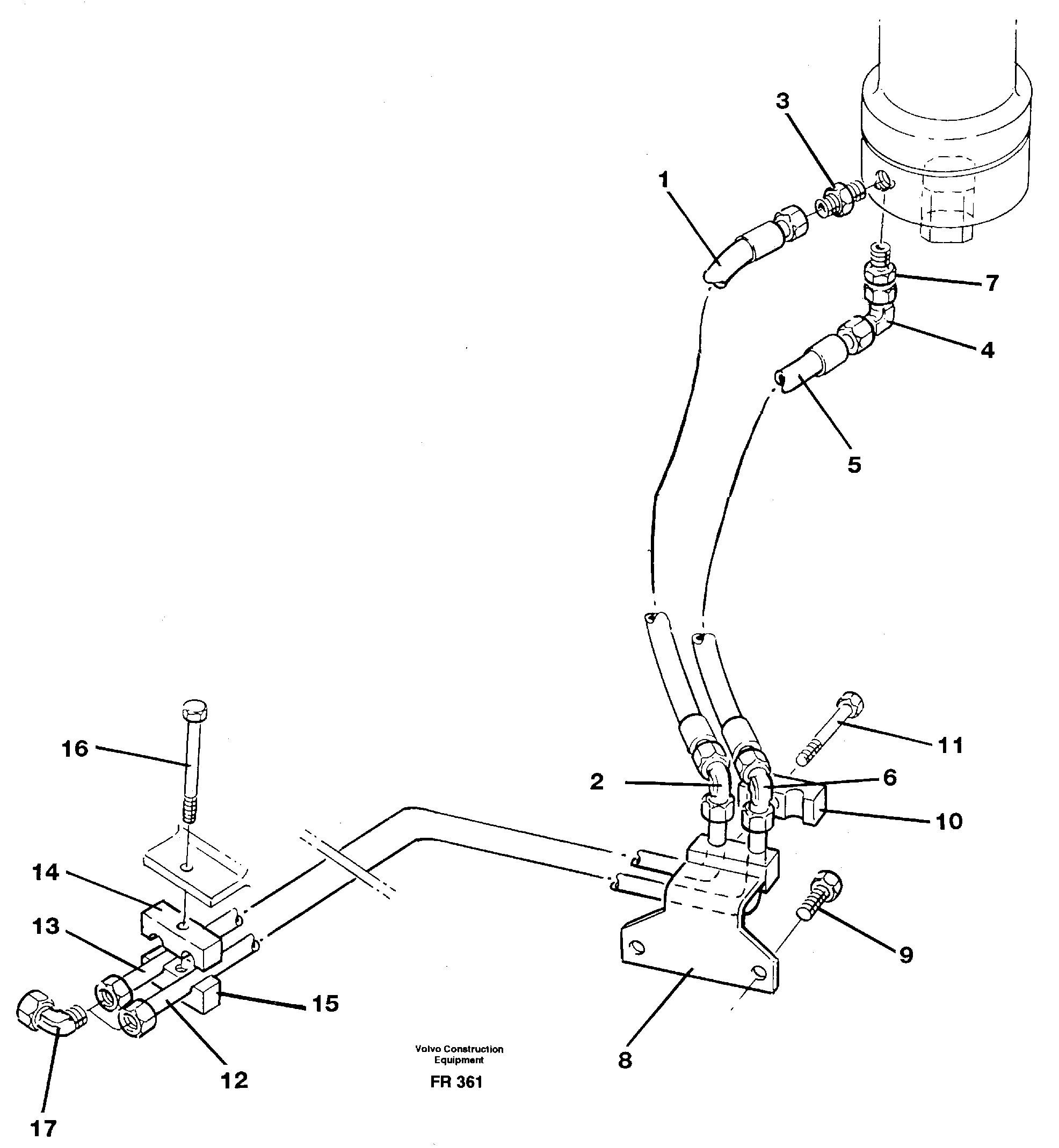 Hydraulicsystem, dozerblade,rear  14251270 — volvo parts diagram