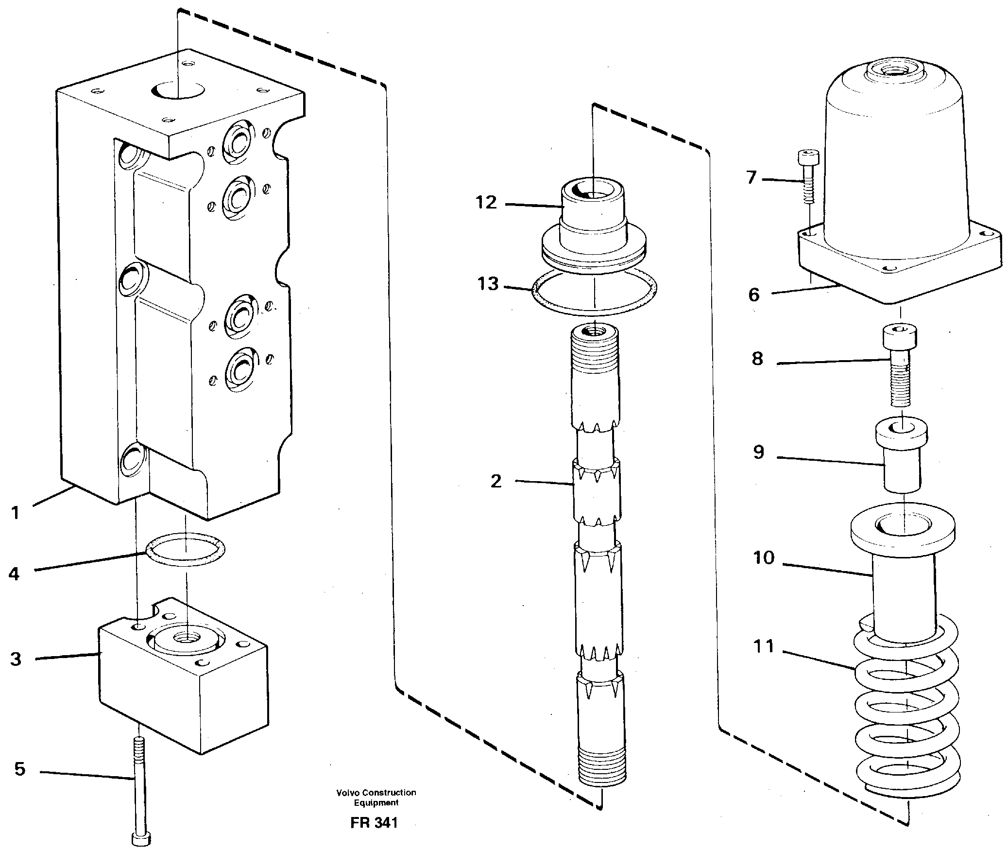 Four-way valve, hammer equipment — volvo parts diagram
