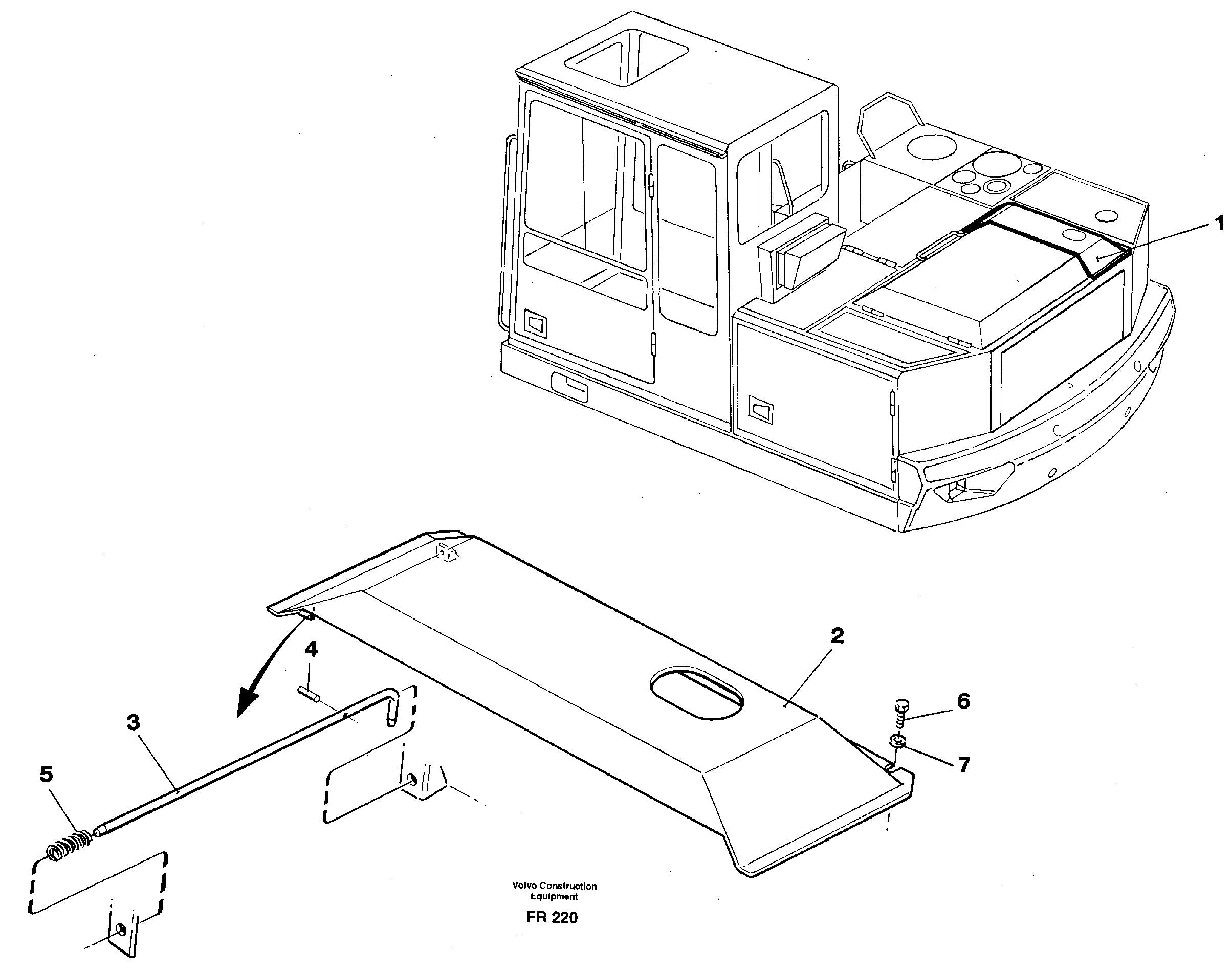 Engine hatch, Rh — volvo parts diagram