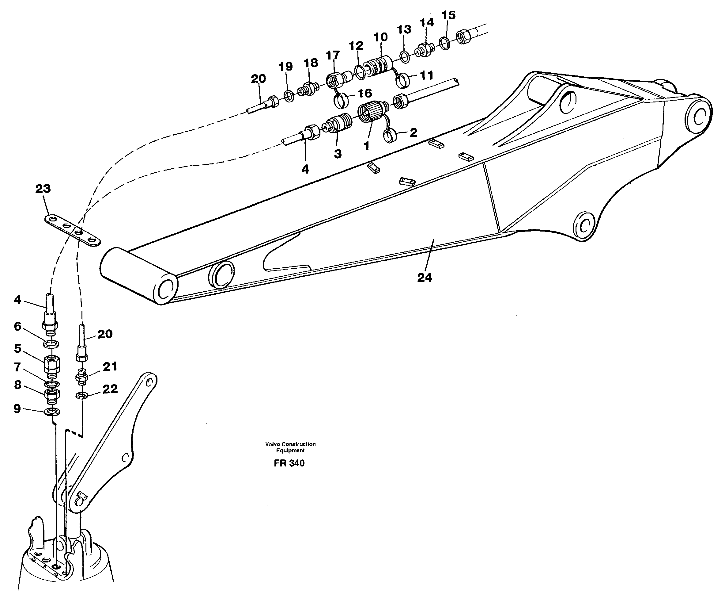 Hose kit for Peiner grab  14259416 — volvo parts diagram
