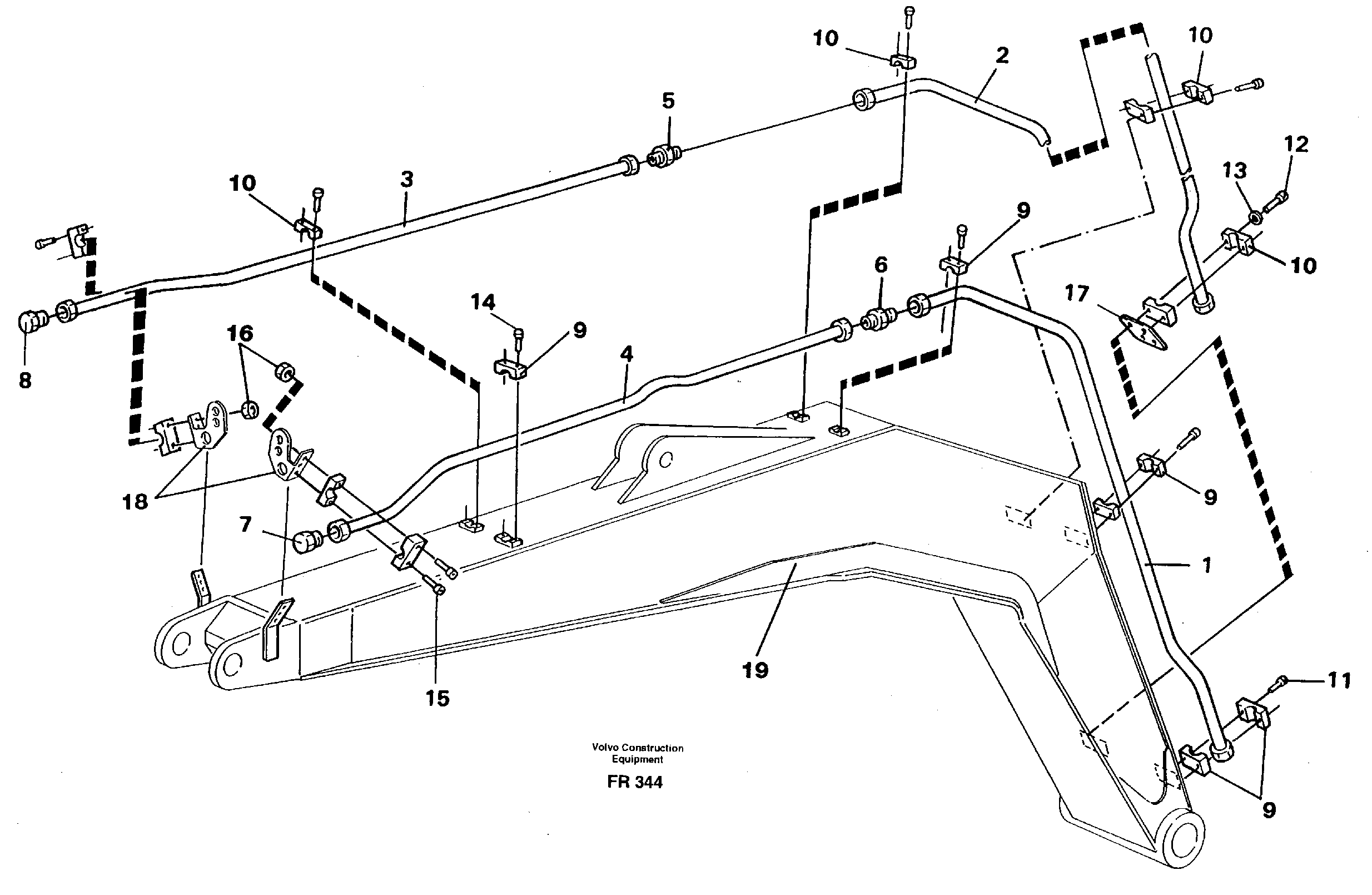 Hammer equipment on boom  14253360 — volvo parts diagram