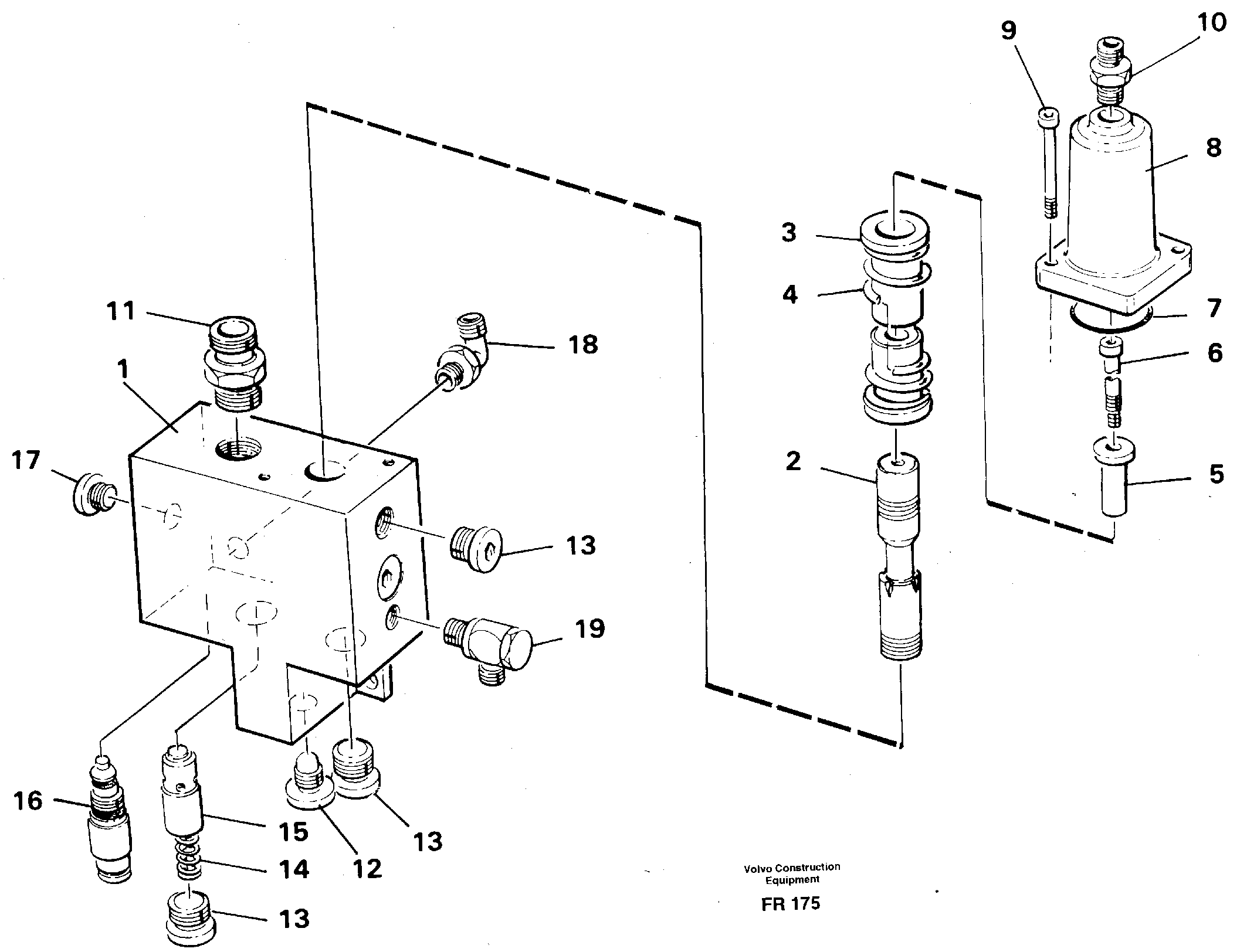 Hose rupture valve, boom cylinder — volvo parts diagram