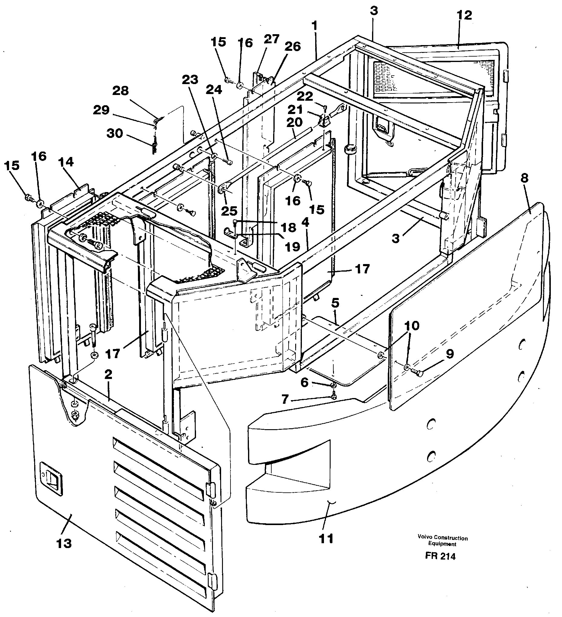 Frame rear — volvo parts diagram