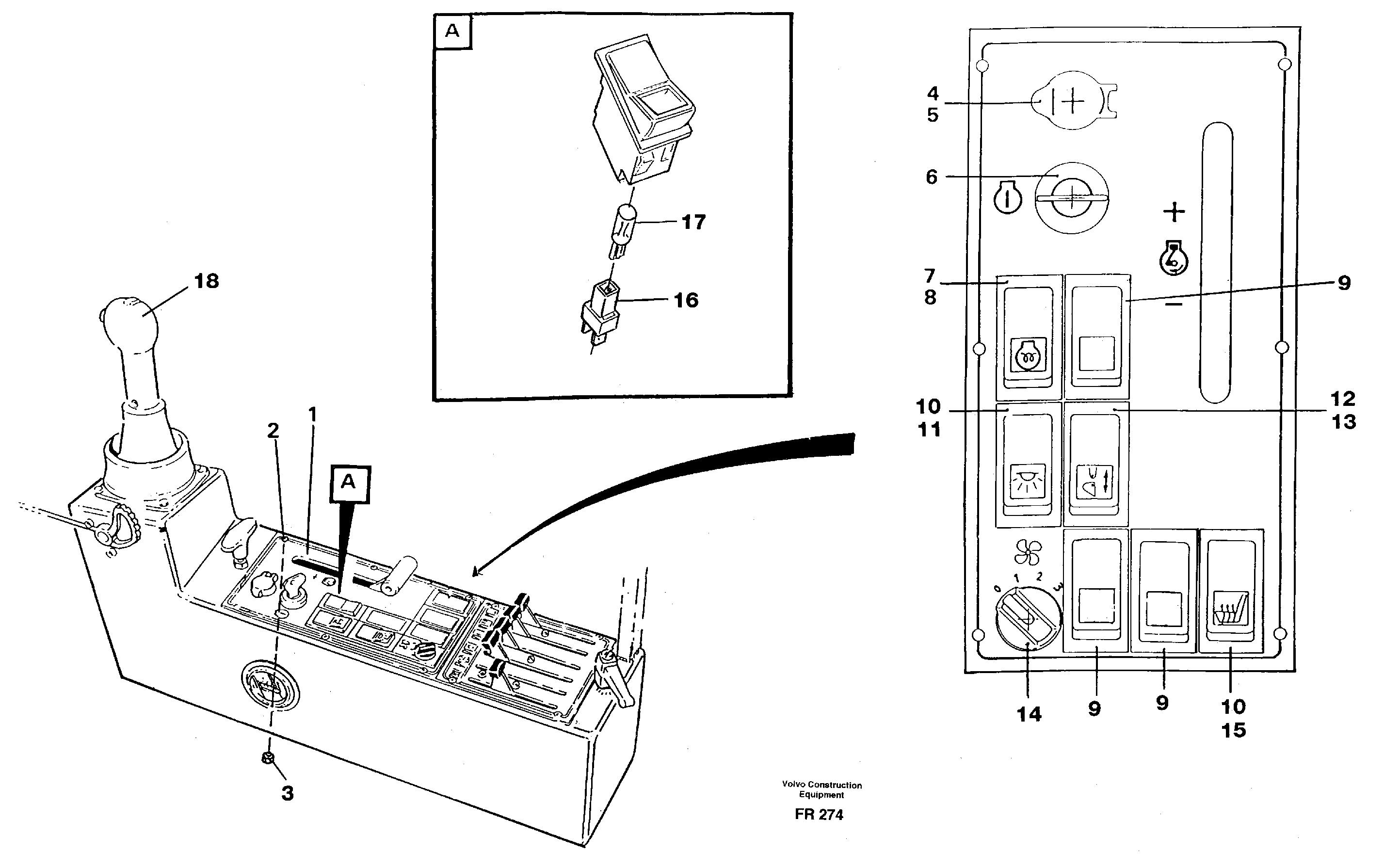 Engine control panel — volvo parts diagram