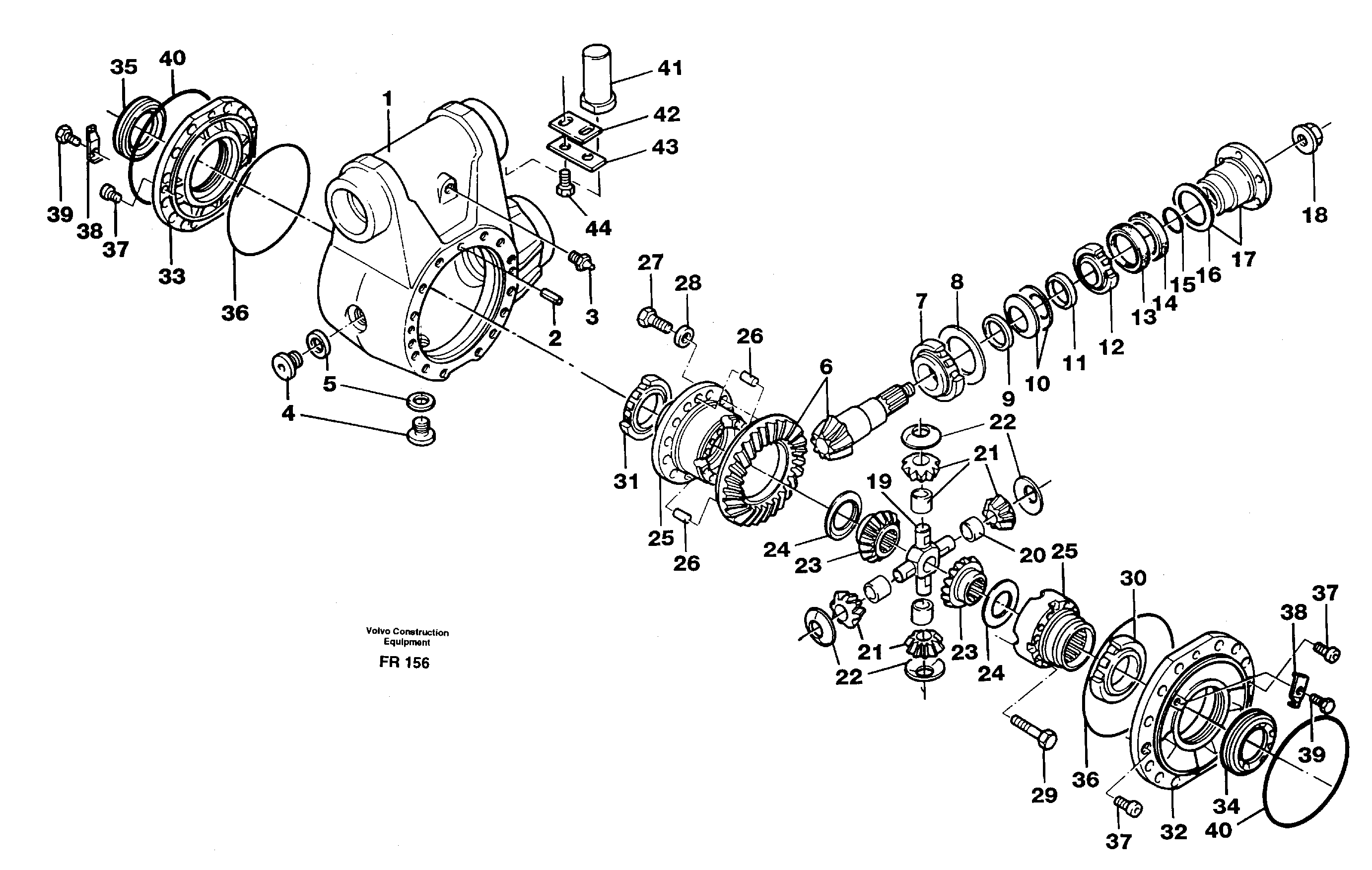 Differential , front axle — volvo parts diagram