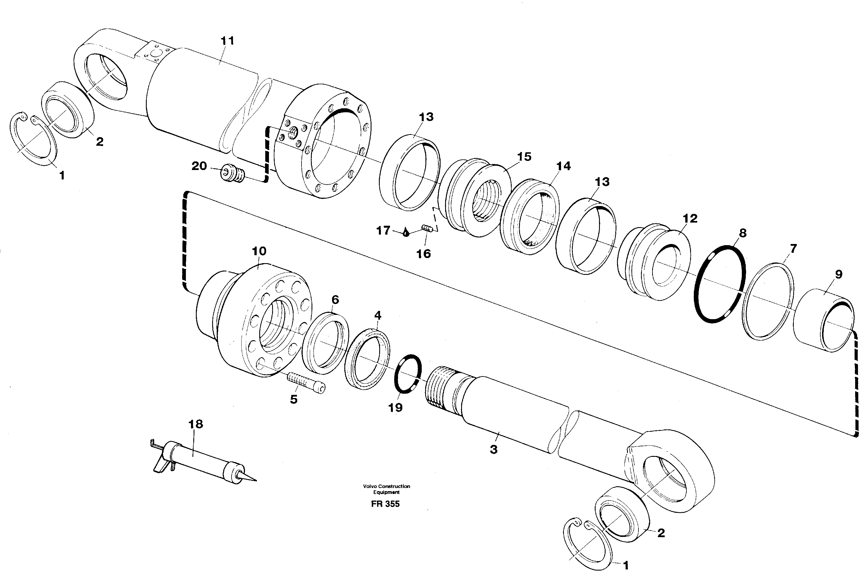 Hydraulic cylinder — volvo parts diagram