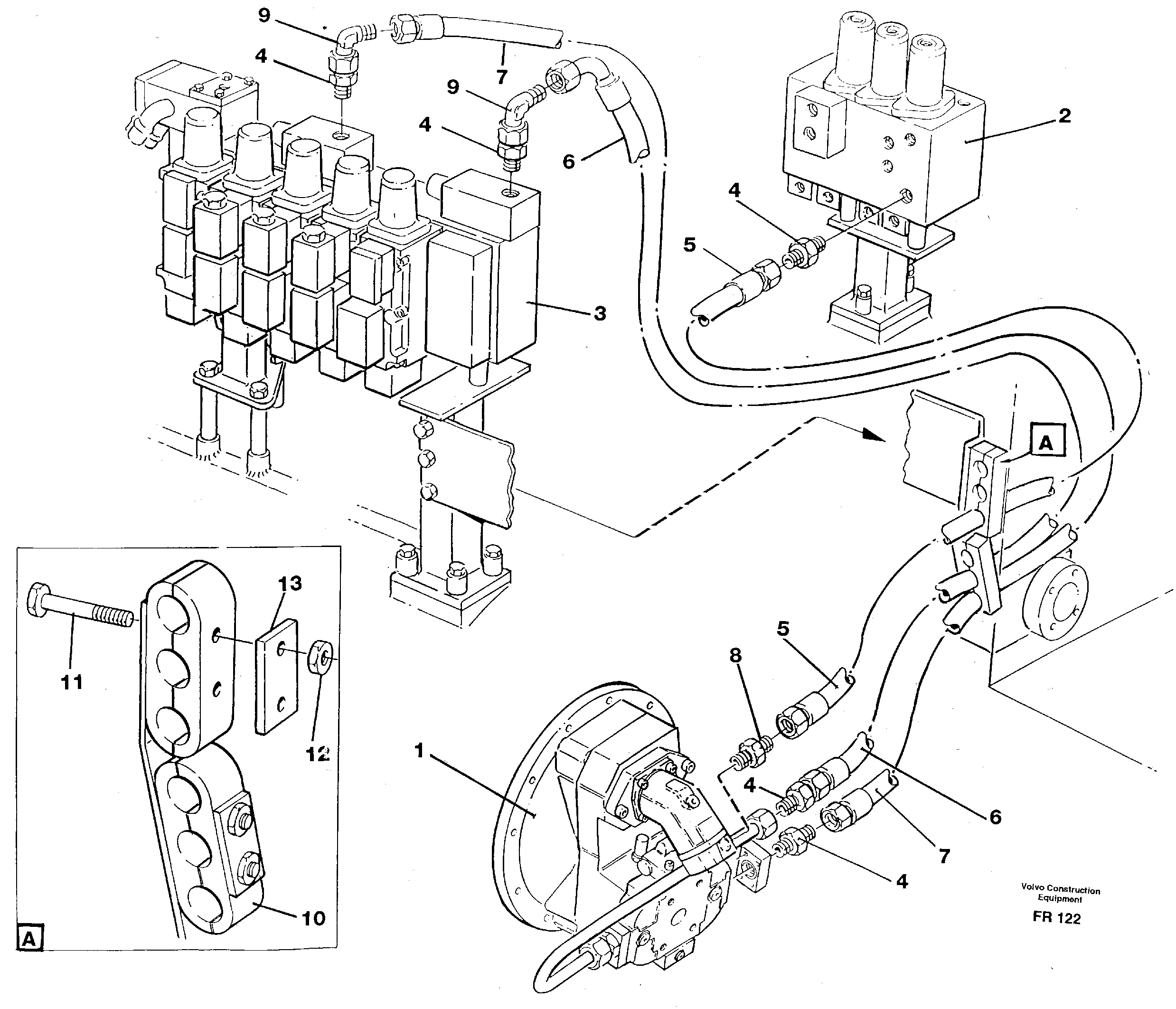 Hydraulic system, feed line — volvo parts diagram