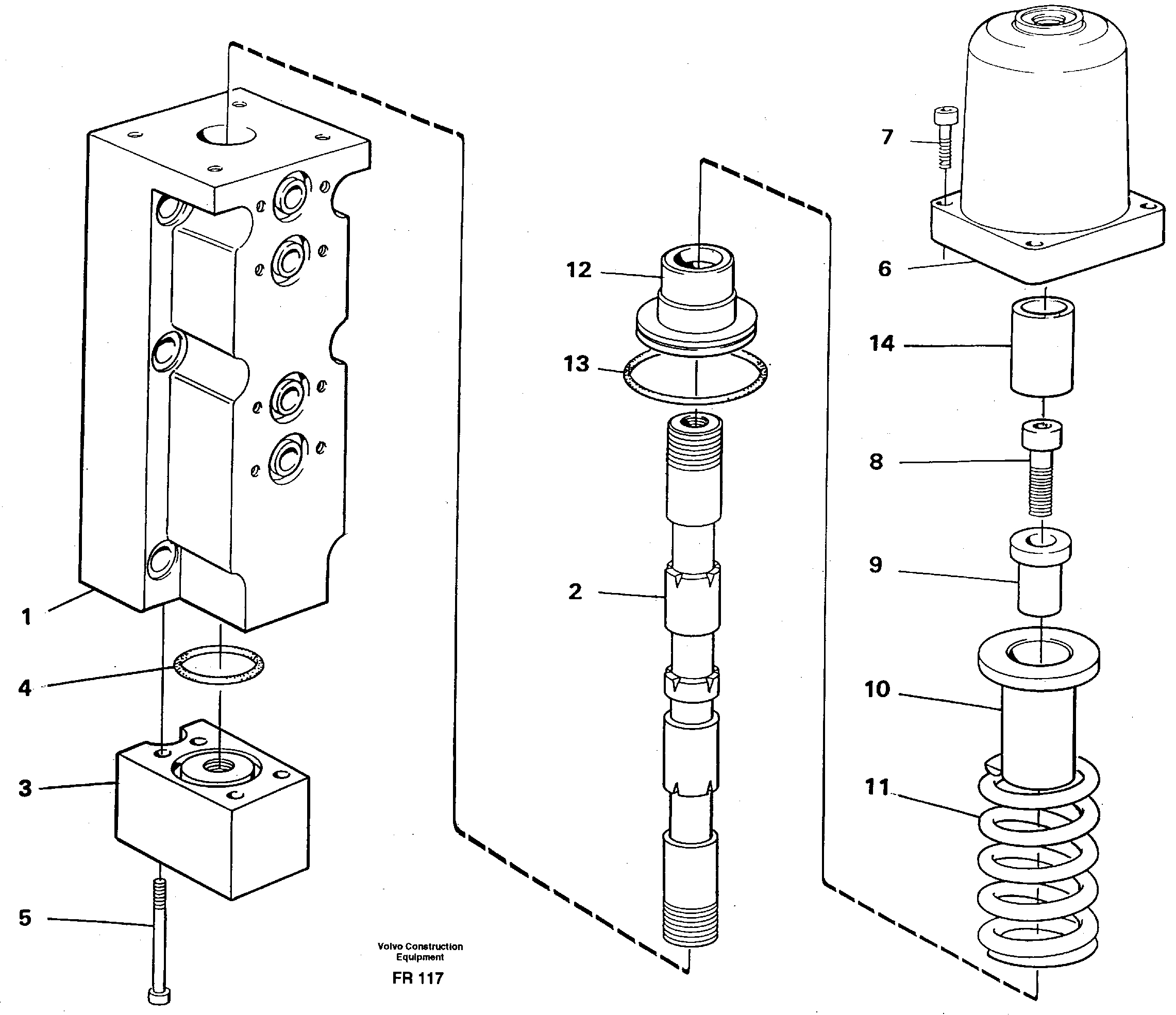 Four-way valve, boom secondary — volvo parts diagram