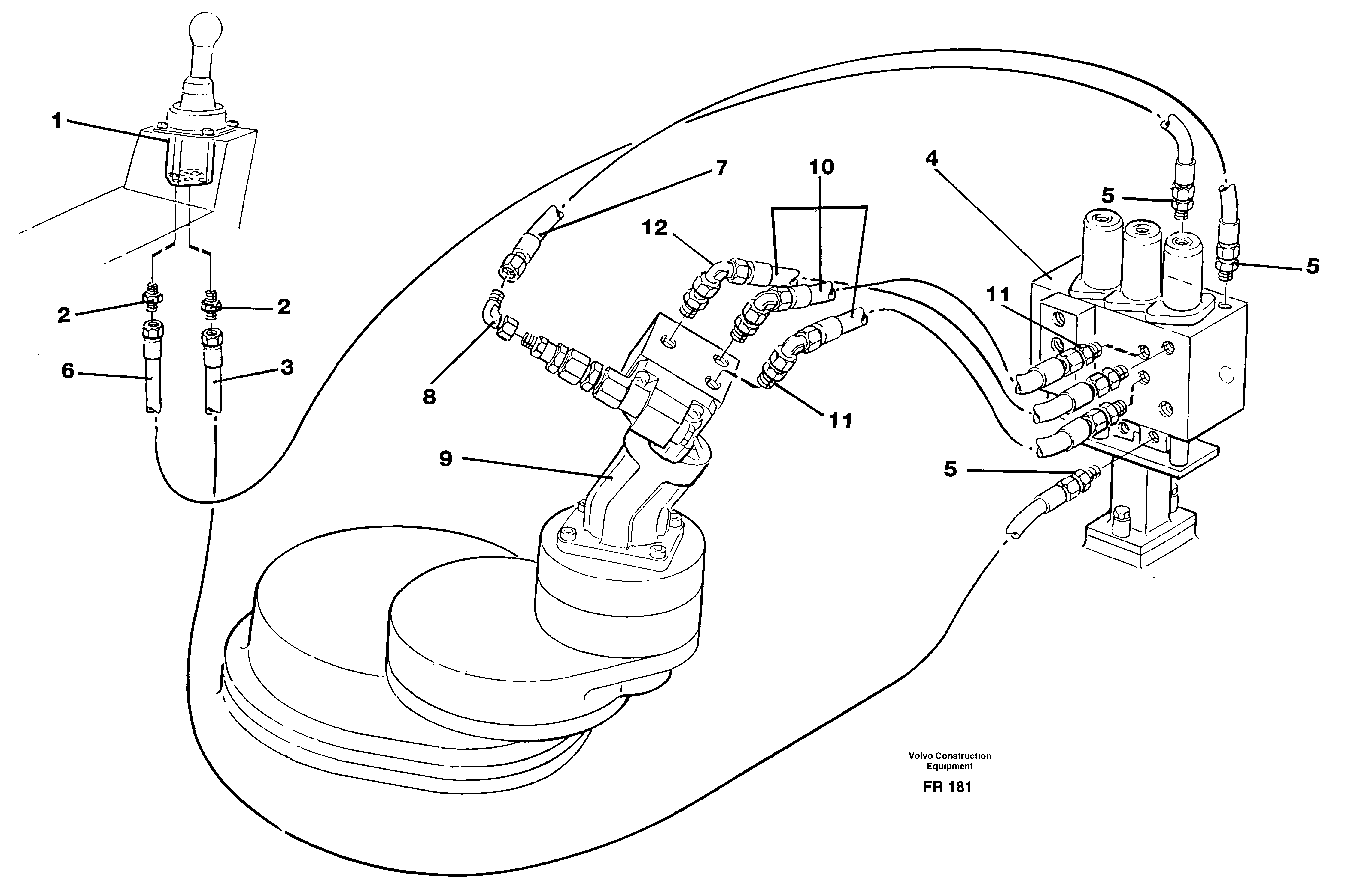 Servo hydraulics, Slewing — volvo parts diagram
