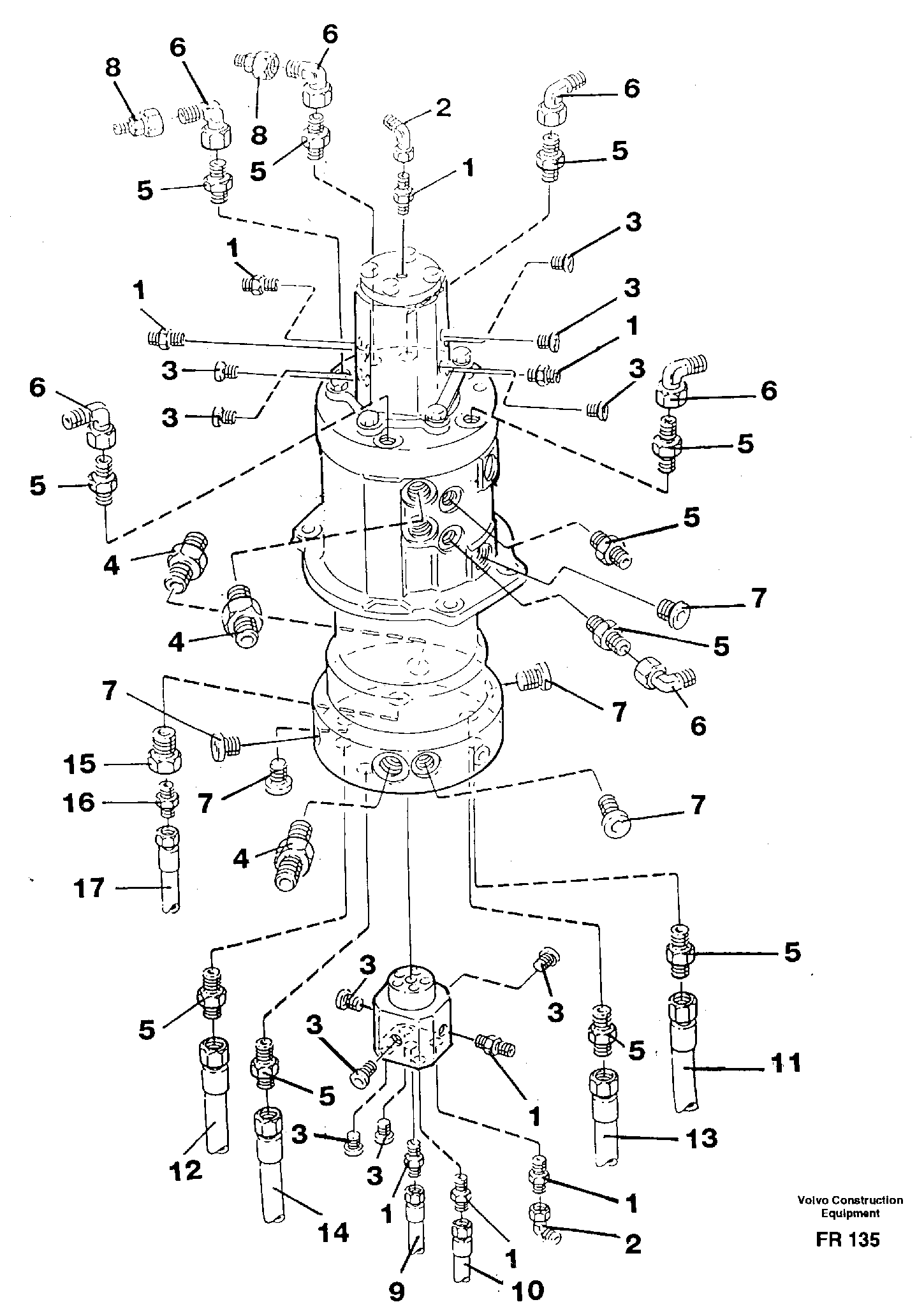 Centre passage, fittings and hoses — volvo parts diagram