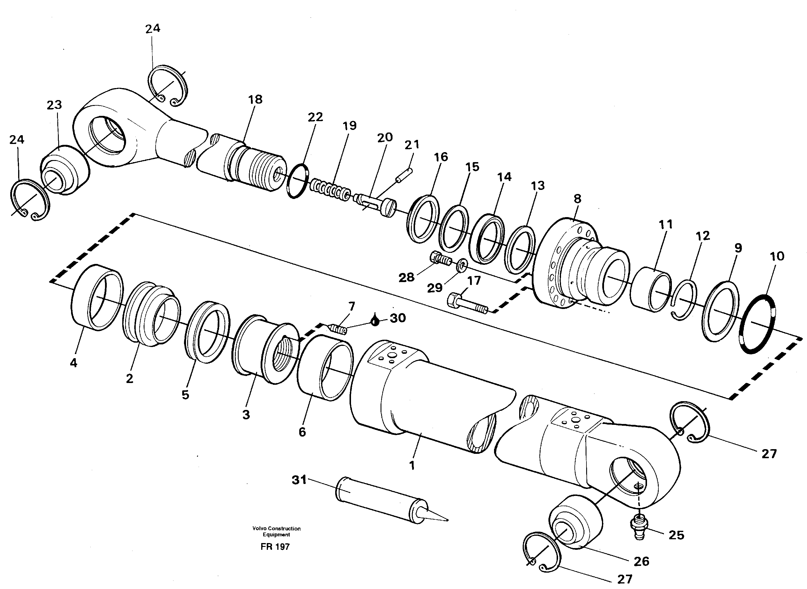 Bucket cylinder — volvo parts diagram