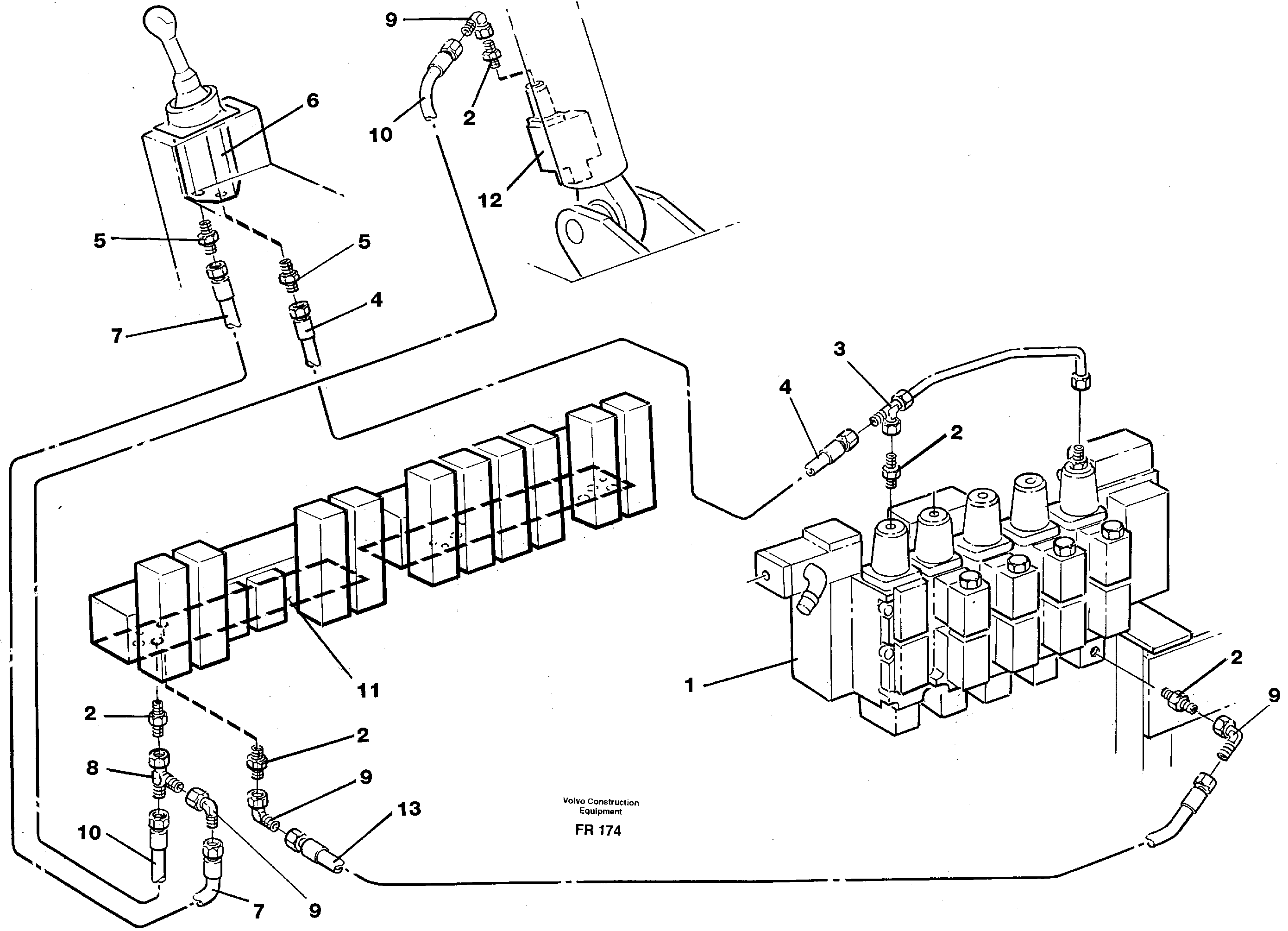 Servo hydraulics, boom — volvo parts diagram
