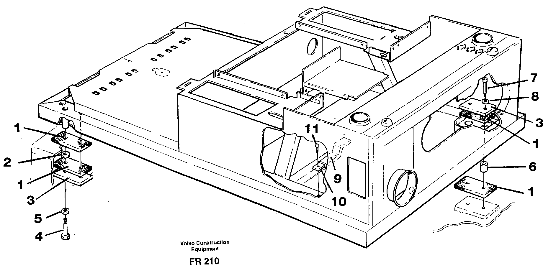 Cab floor with attachements — volvo parts diagram