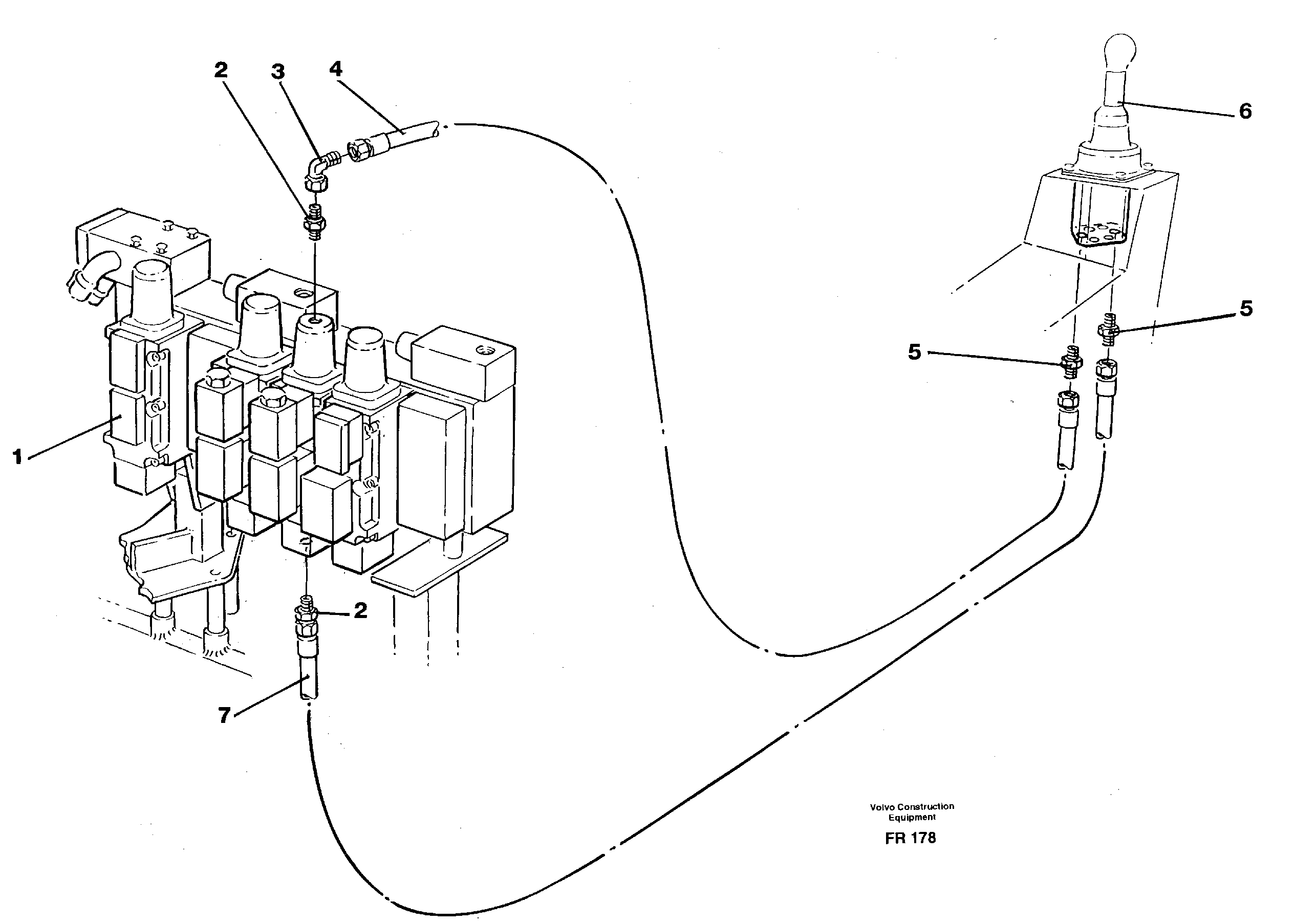Servo hydraulics, dipper arm — volvo parts diagram