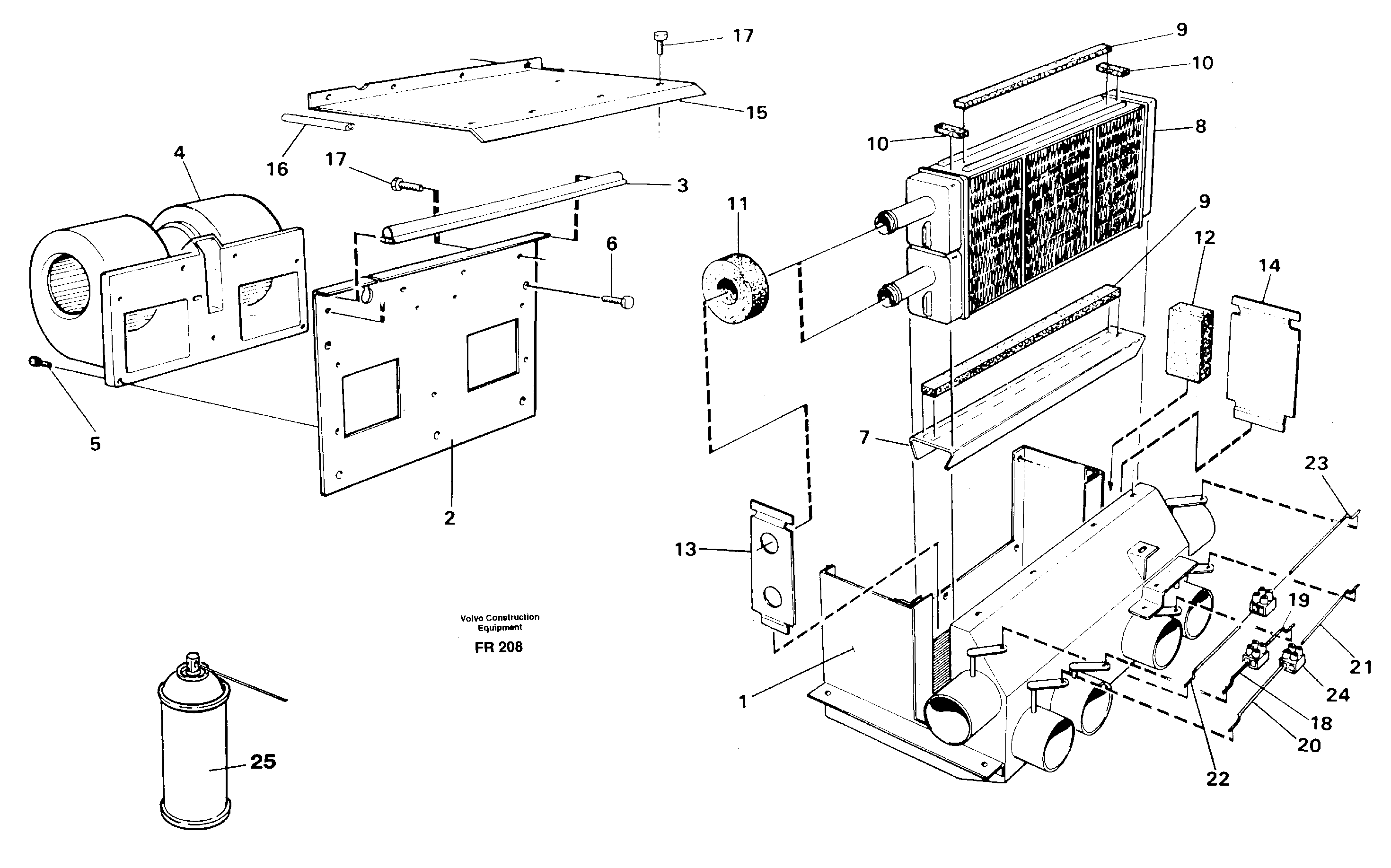 Cab heater — volvo parts diagram