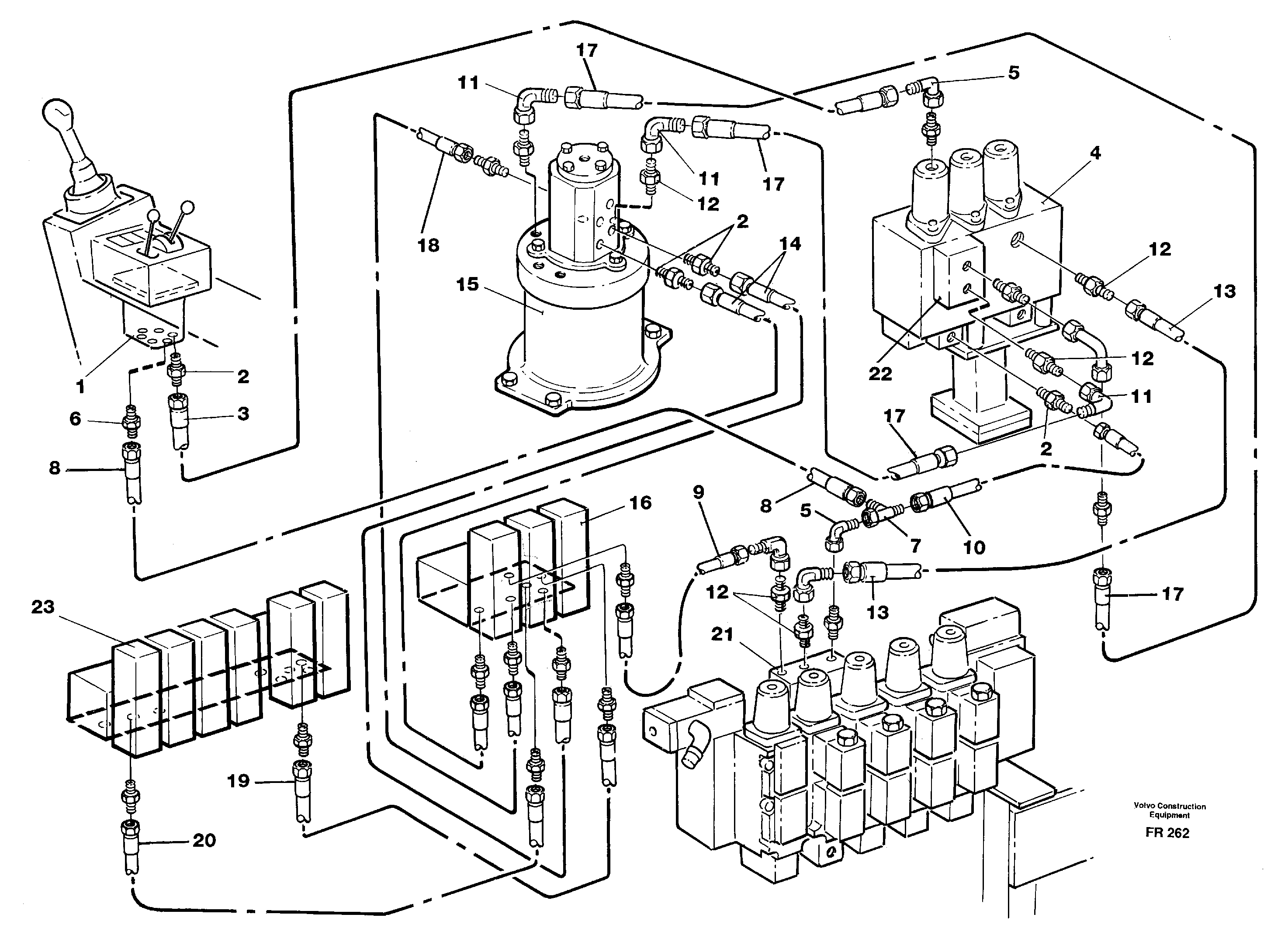 Servo hydraulics, outriggers/dozer,  14259921 — volvo parts diagram