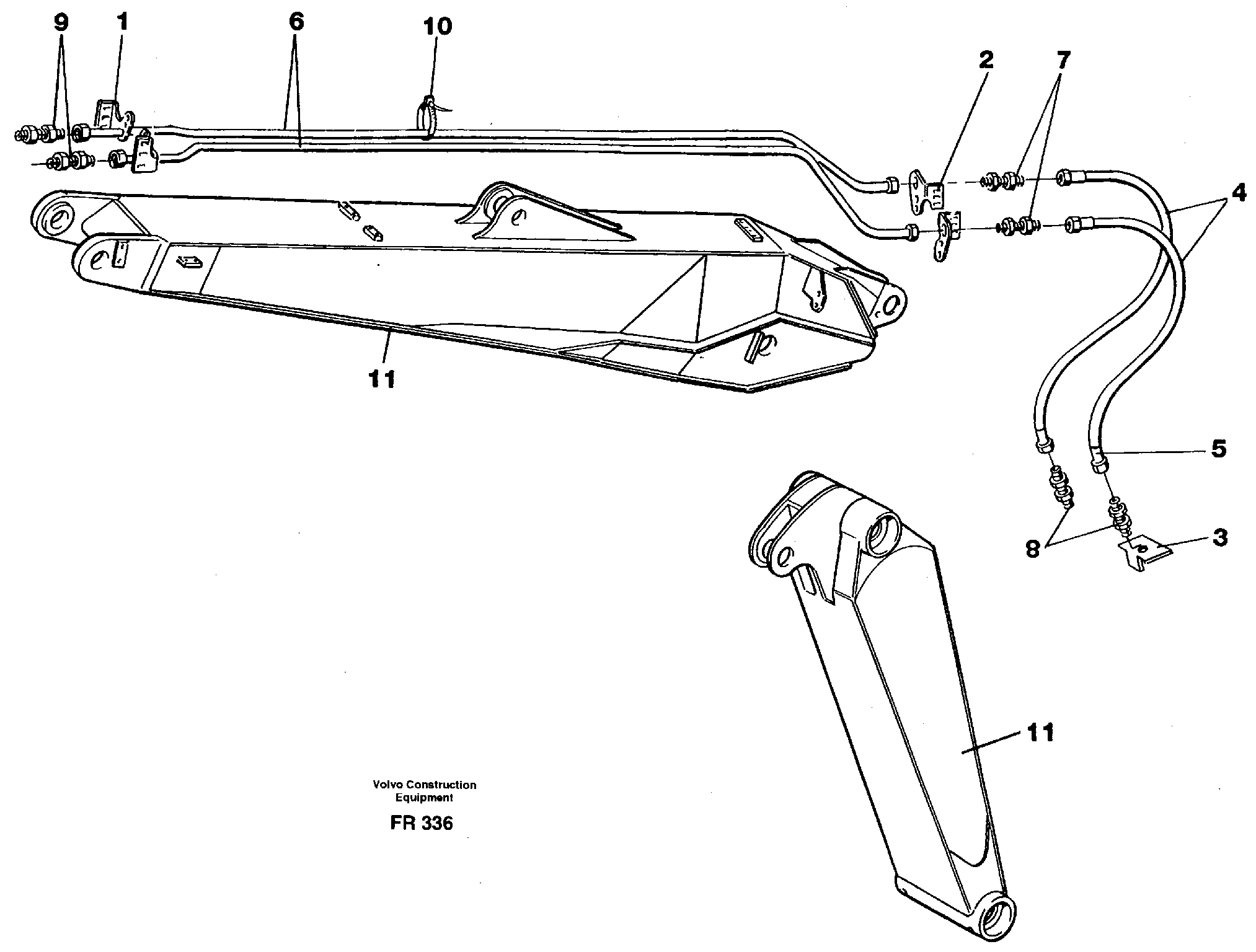 Grab/clamshell equipment for adjustable boom  14259580 — volvo parts diagram
