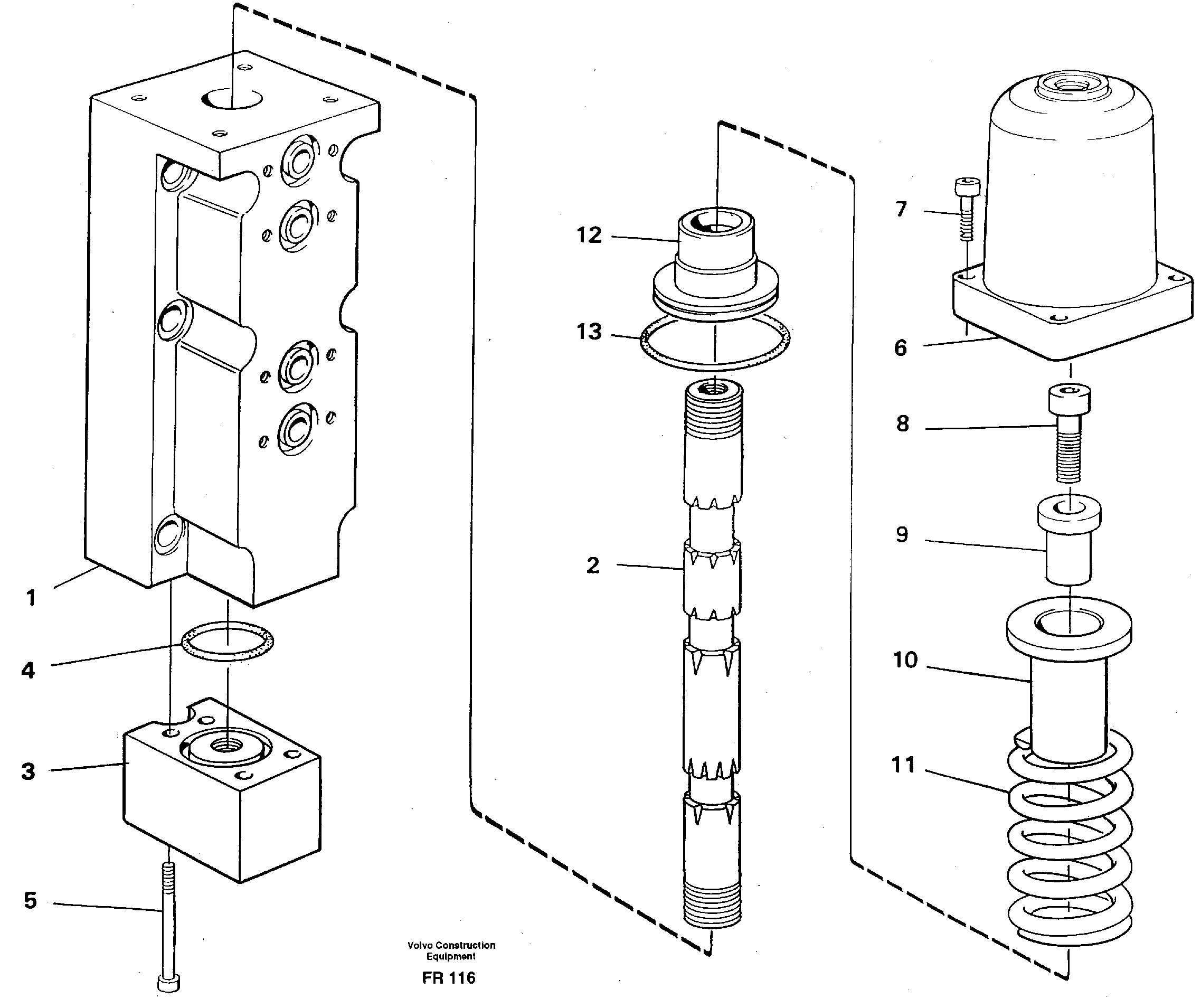 Four-way valve, bucket — volvo parts diagram