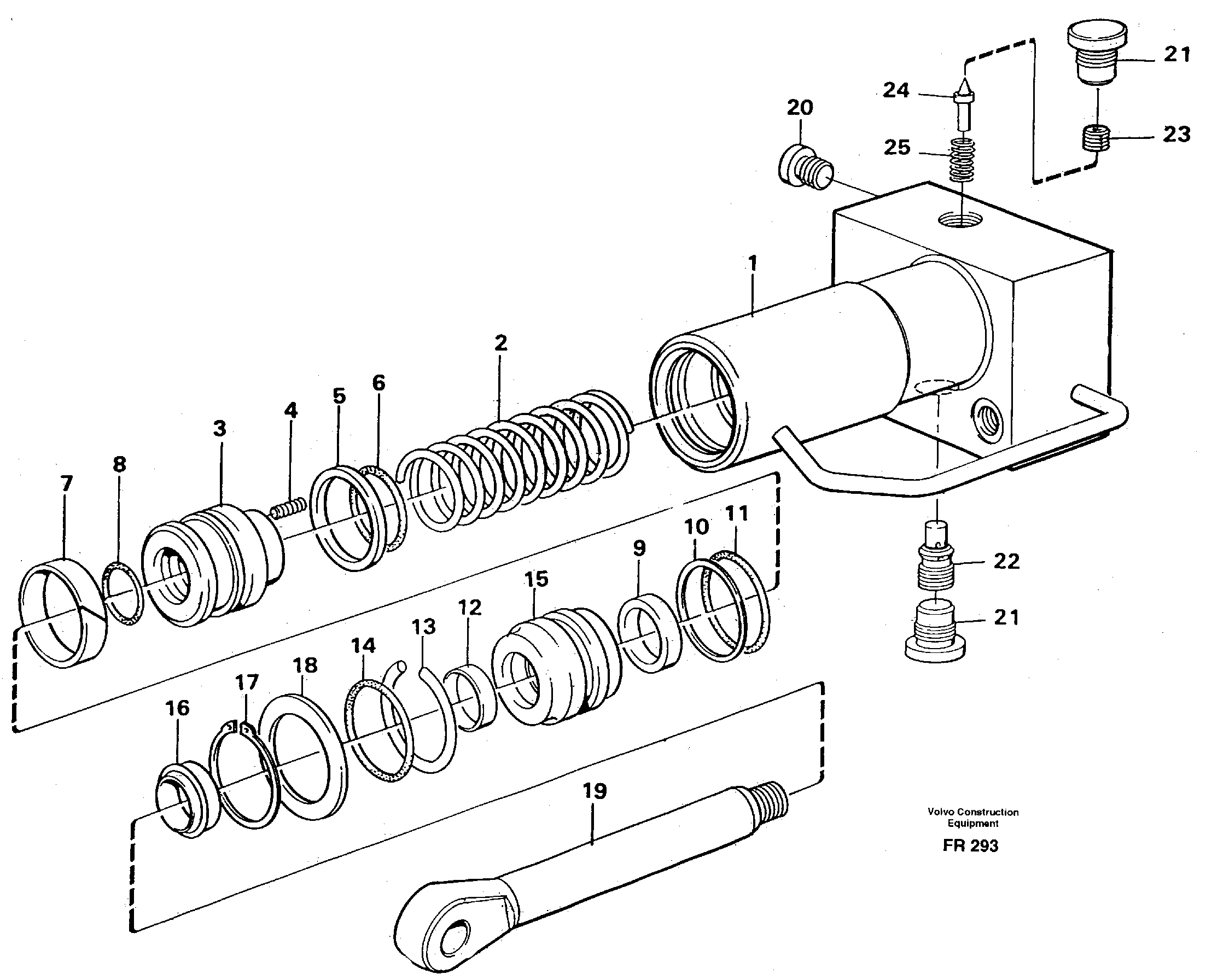 Hydraulic cylinder, quick attachment — volvo parts diagram