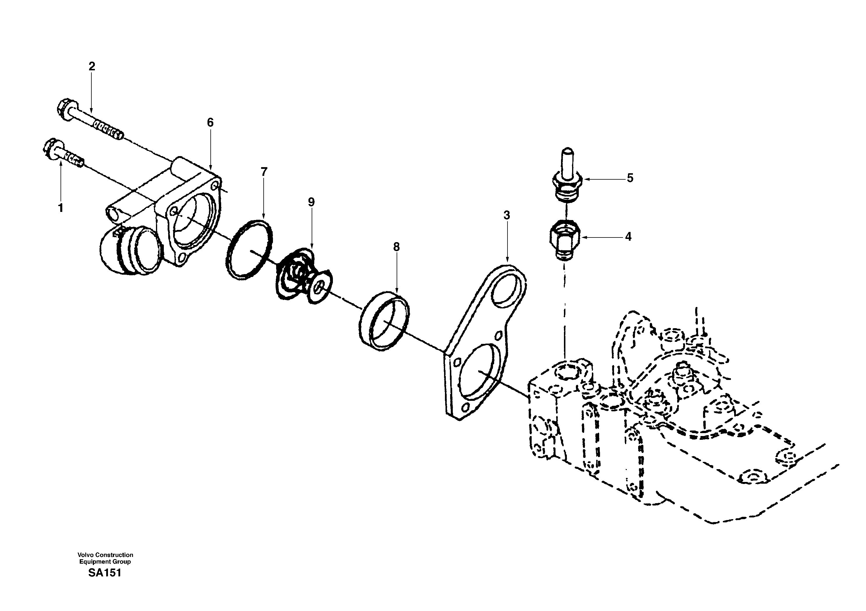 Thermostat housing — volvo parts diagram