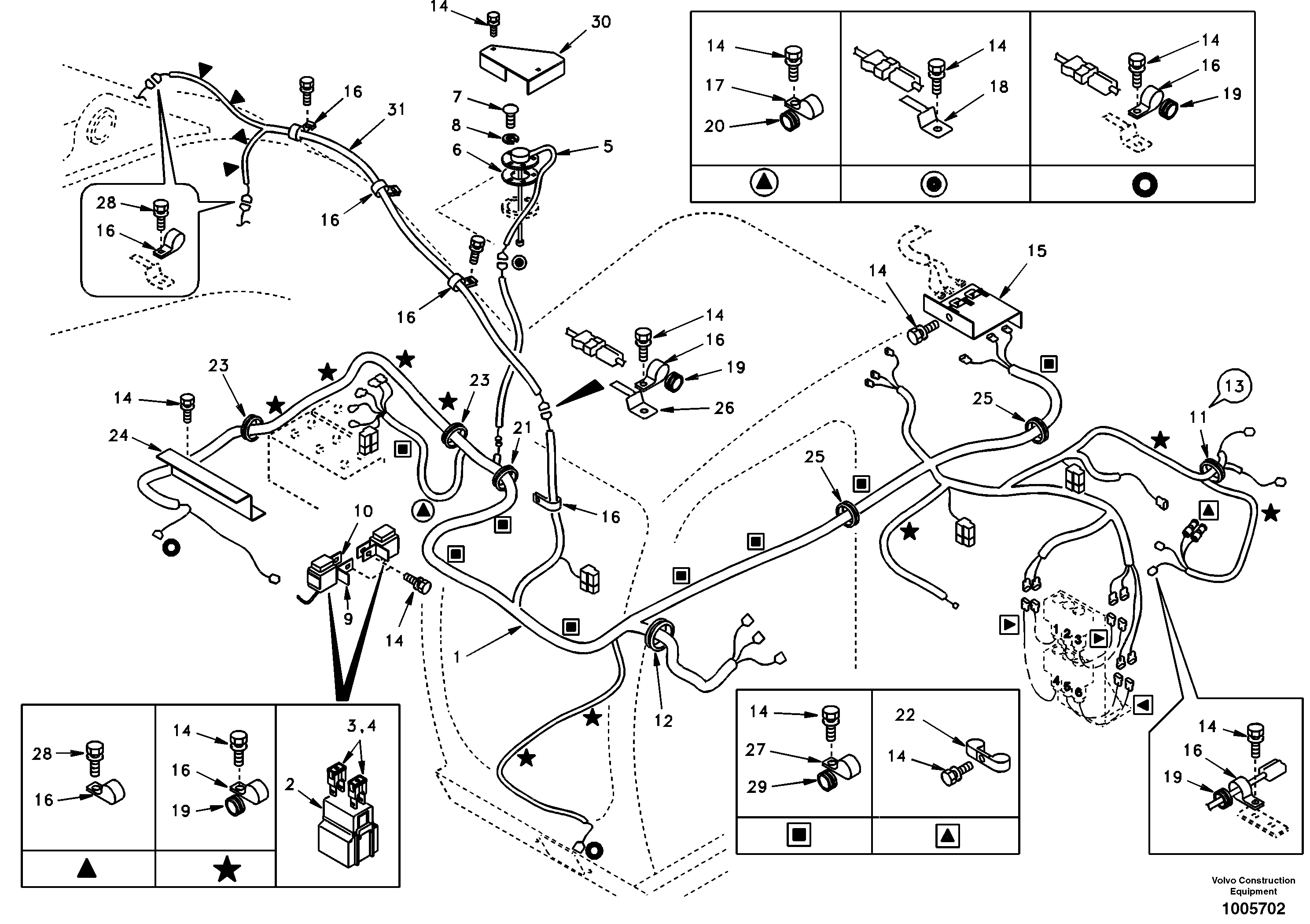 Cable and wire harness, main — volvo parts diagram
