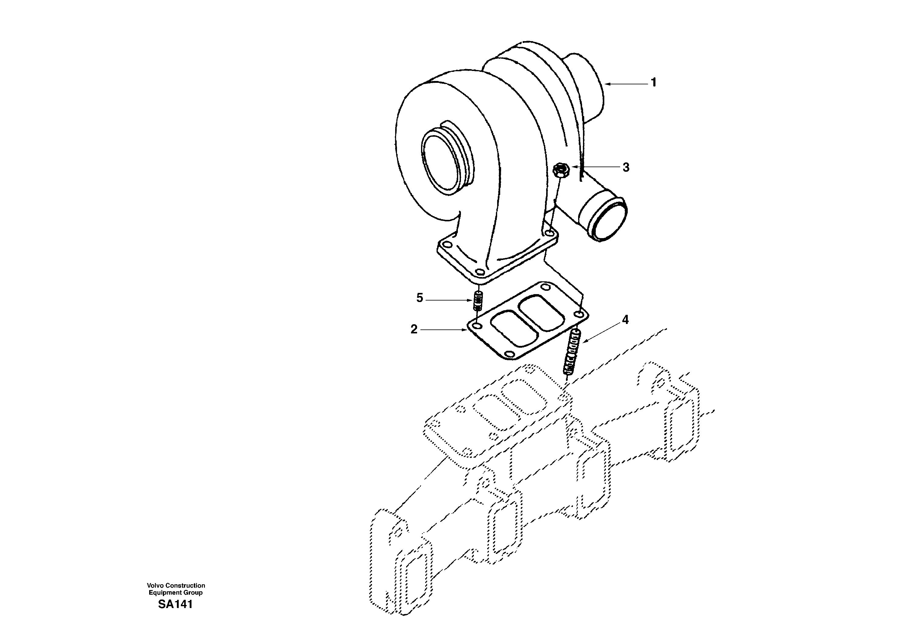 Turbocharger with fitting parts — volvo parts diagram