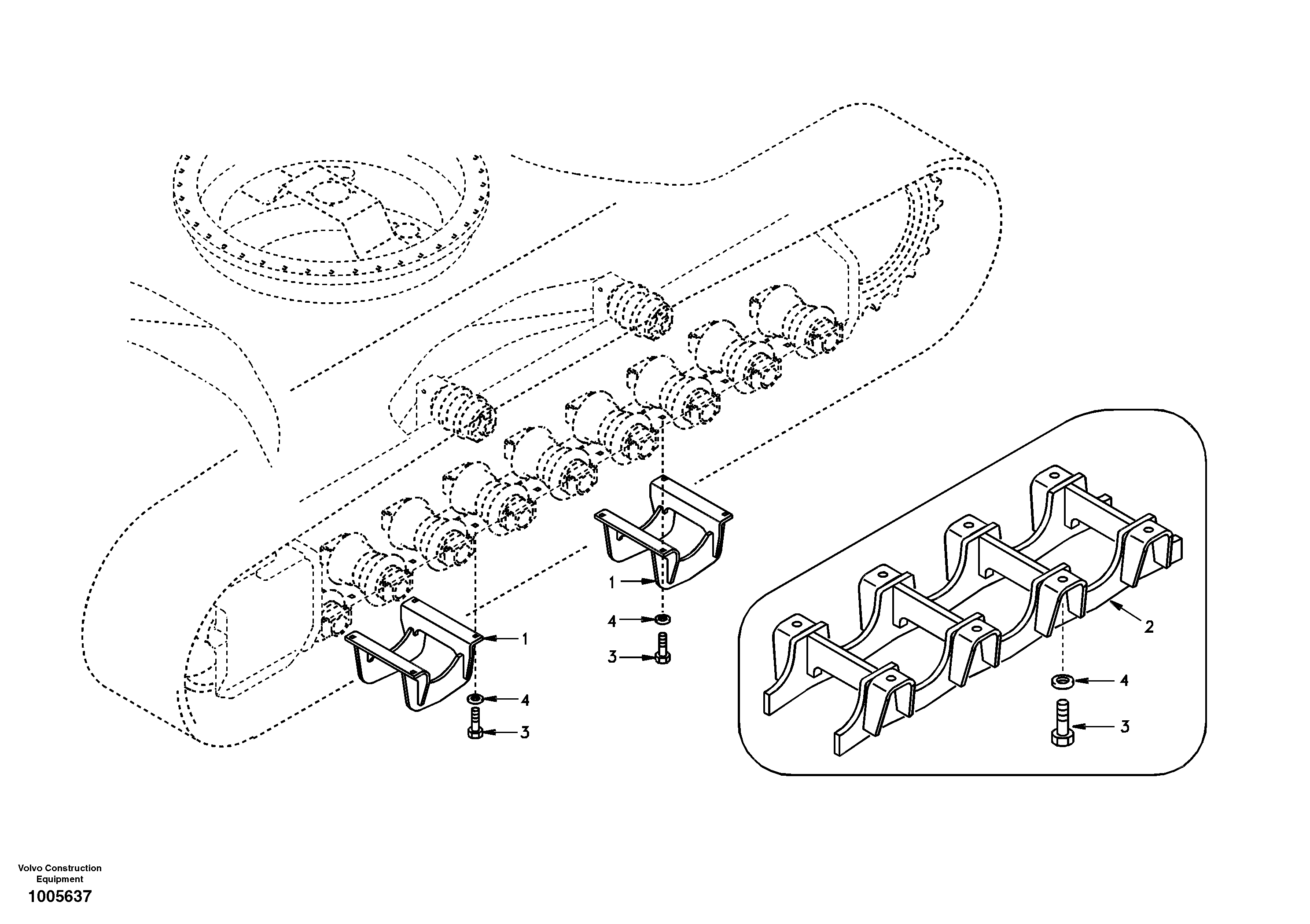 Undercarriage, track guards — volvo parts diagram