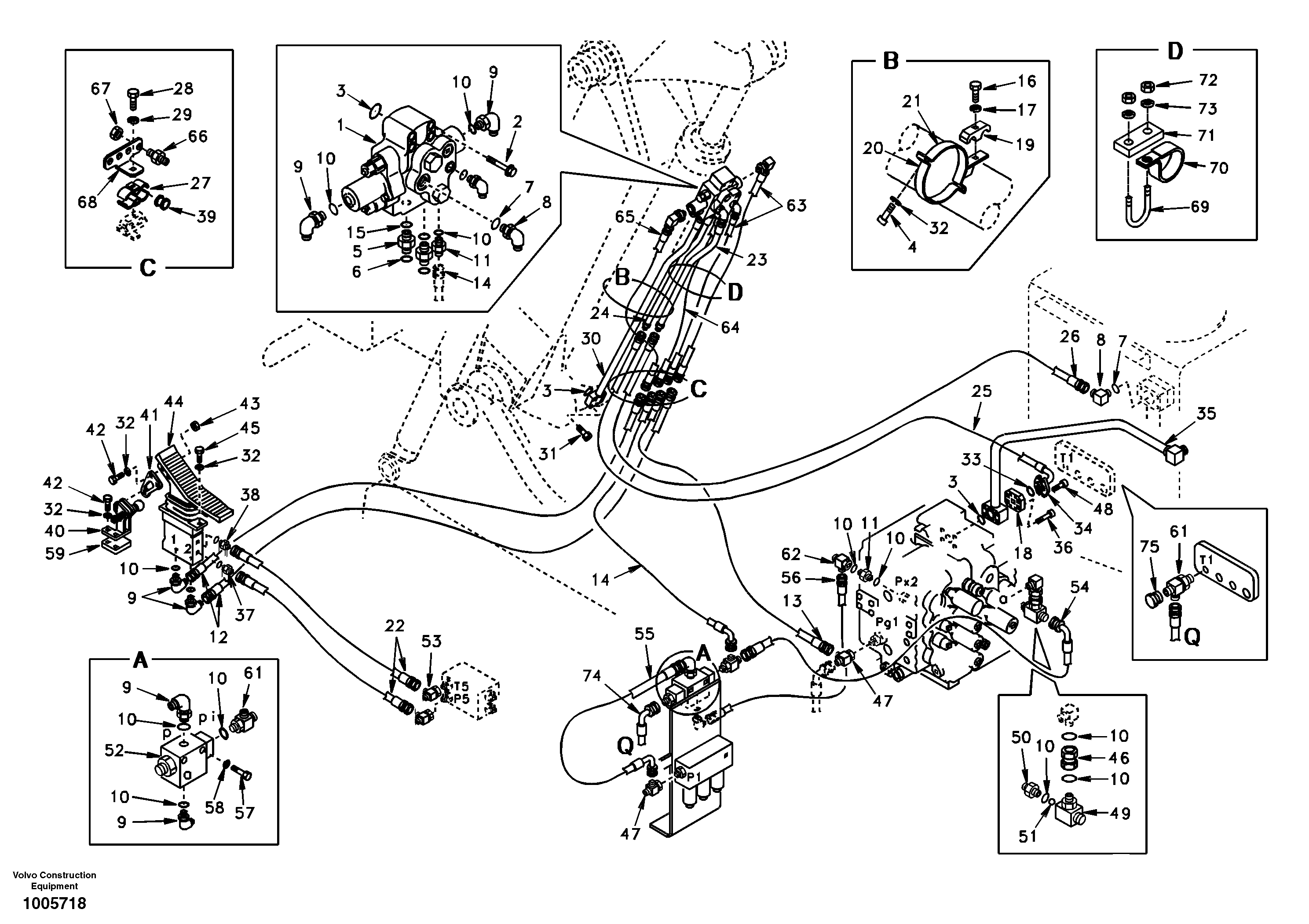 Working hydraulic, adjustable boom for upper — volvo parts diagram