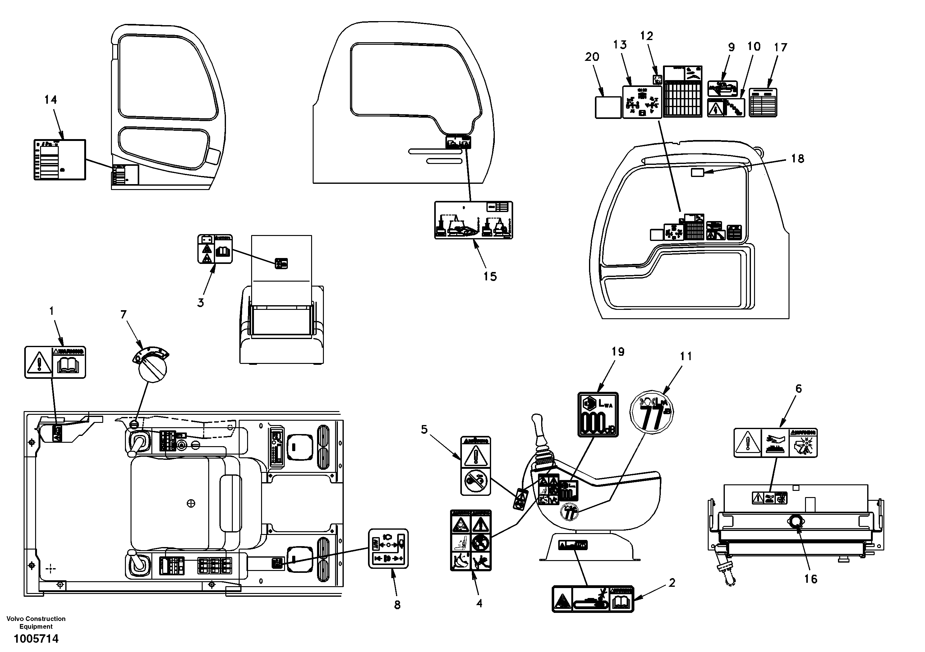 Decal, inner location — volvo parts diagram