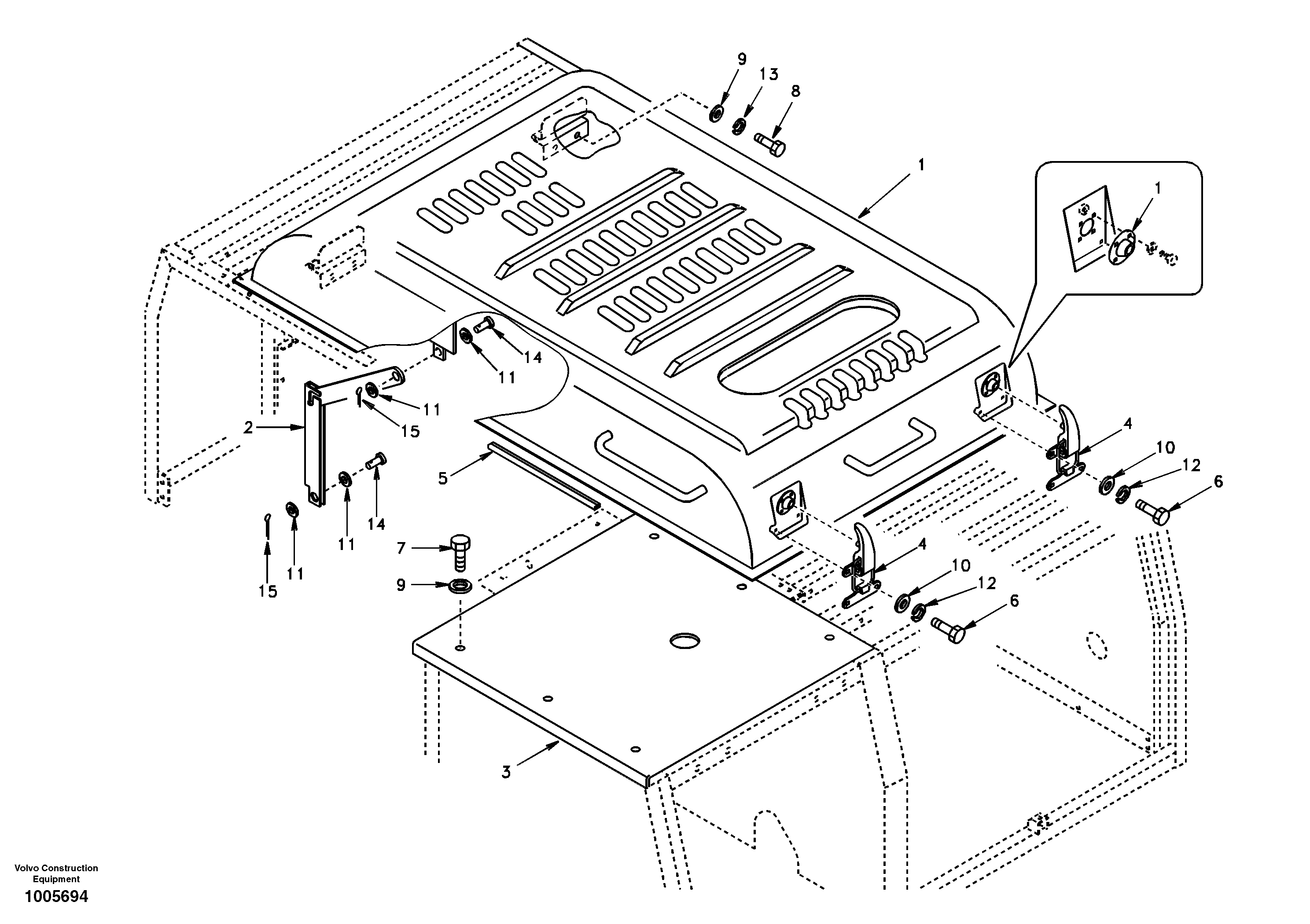 Cowl frame, cover and hood — volvo parts diagram